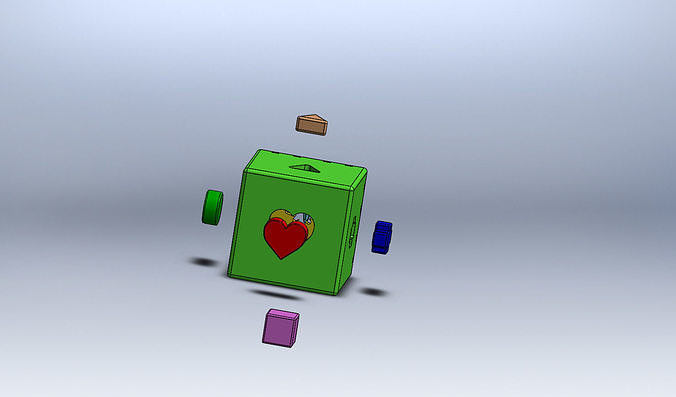 sorter box with heart in it 3D print model