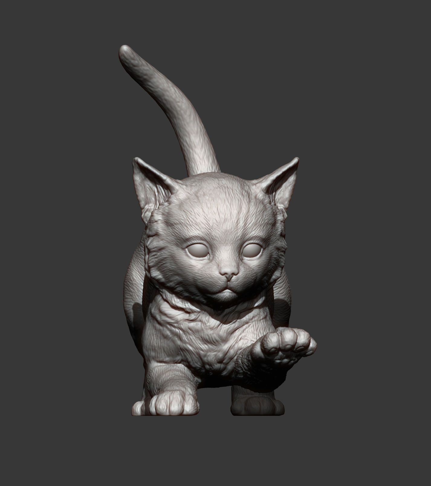 kitty sculpture of kitten 3D print model_9