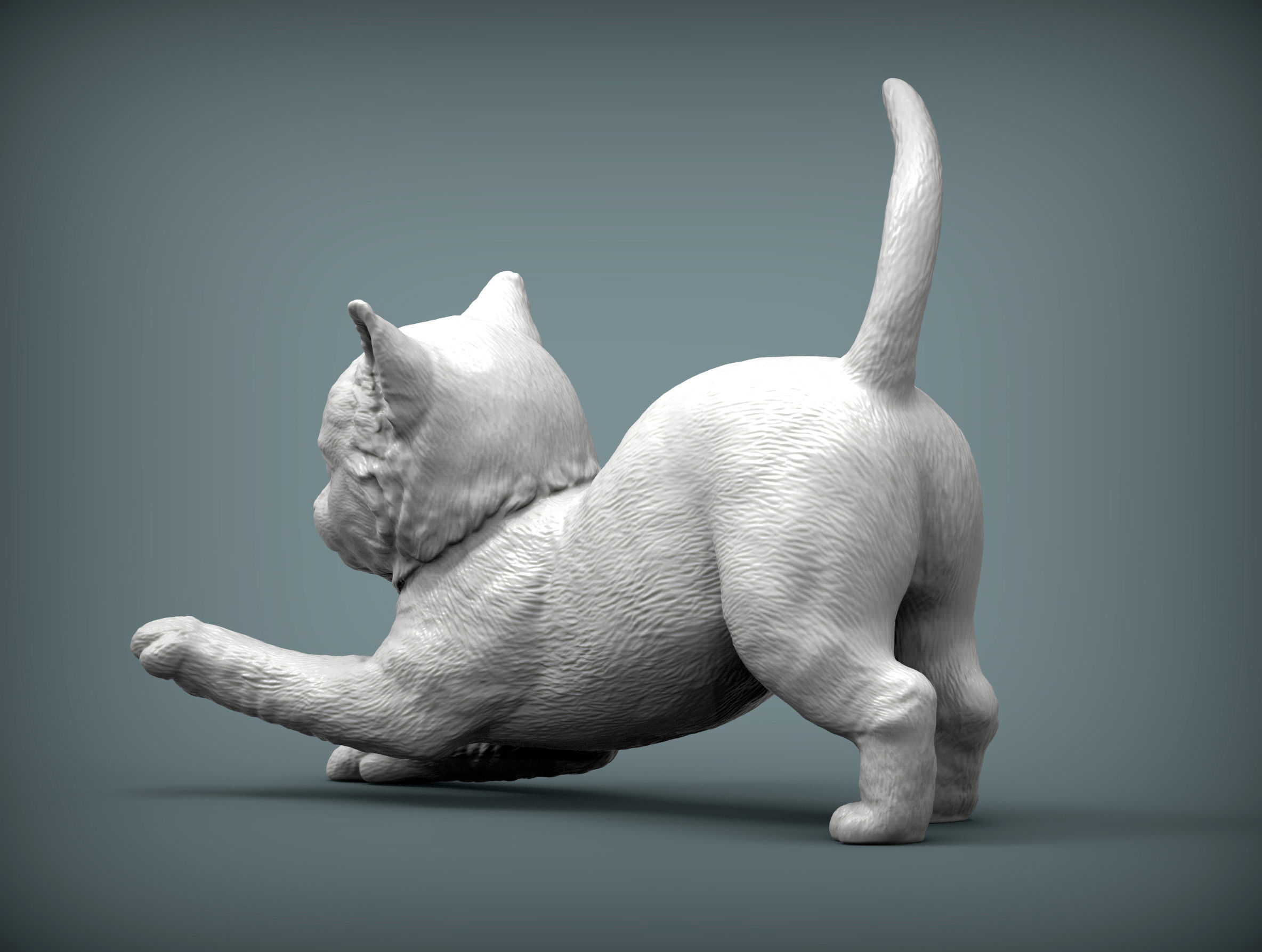 kitty sculpture of kitten 3D print model_4