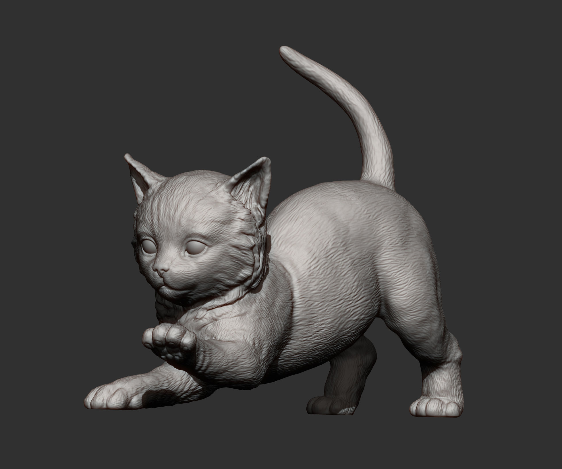 kitty sculpture of kitten 3D print model_6