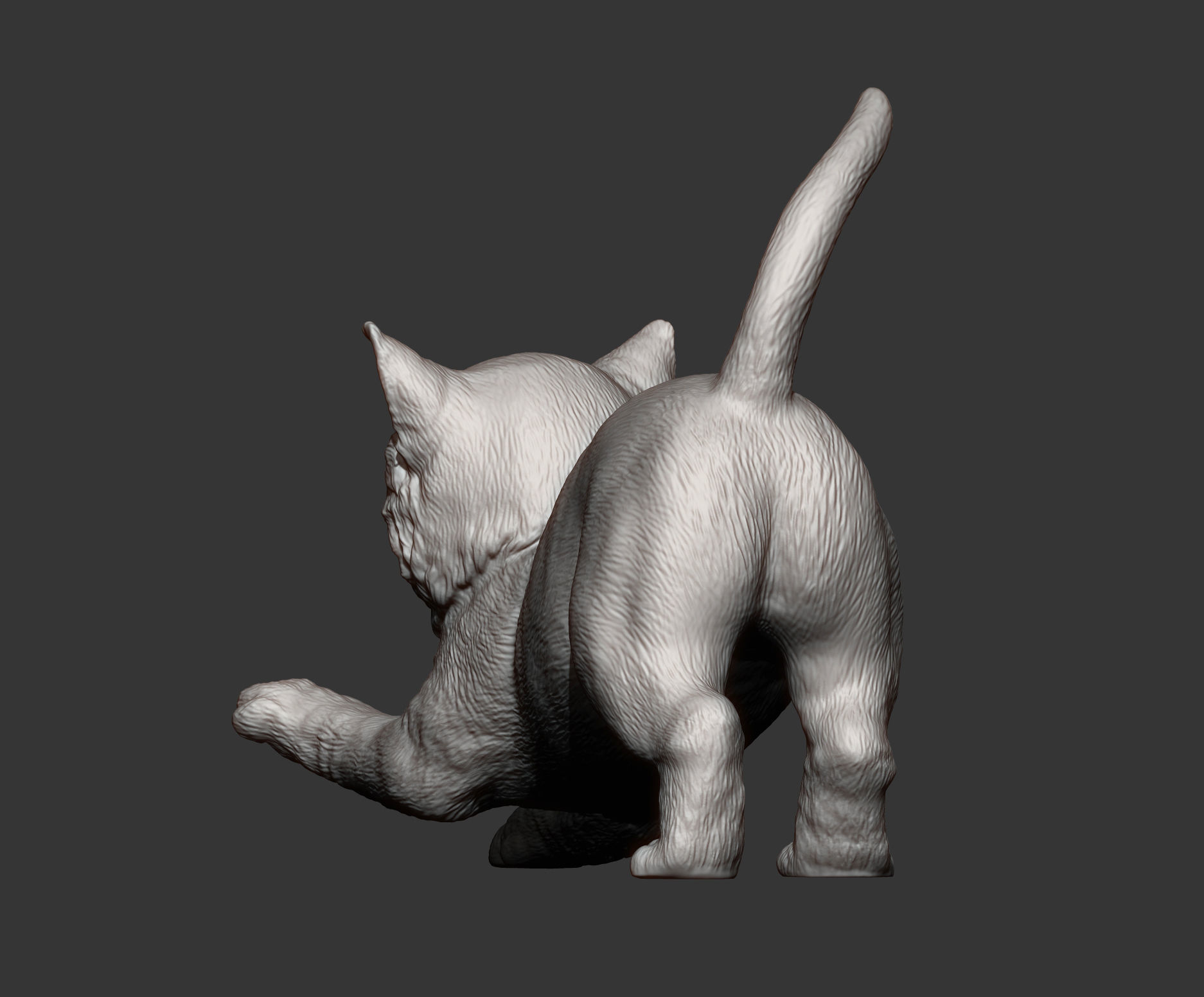 kitty sculpture of kitten 3D print model_7