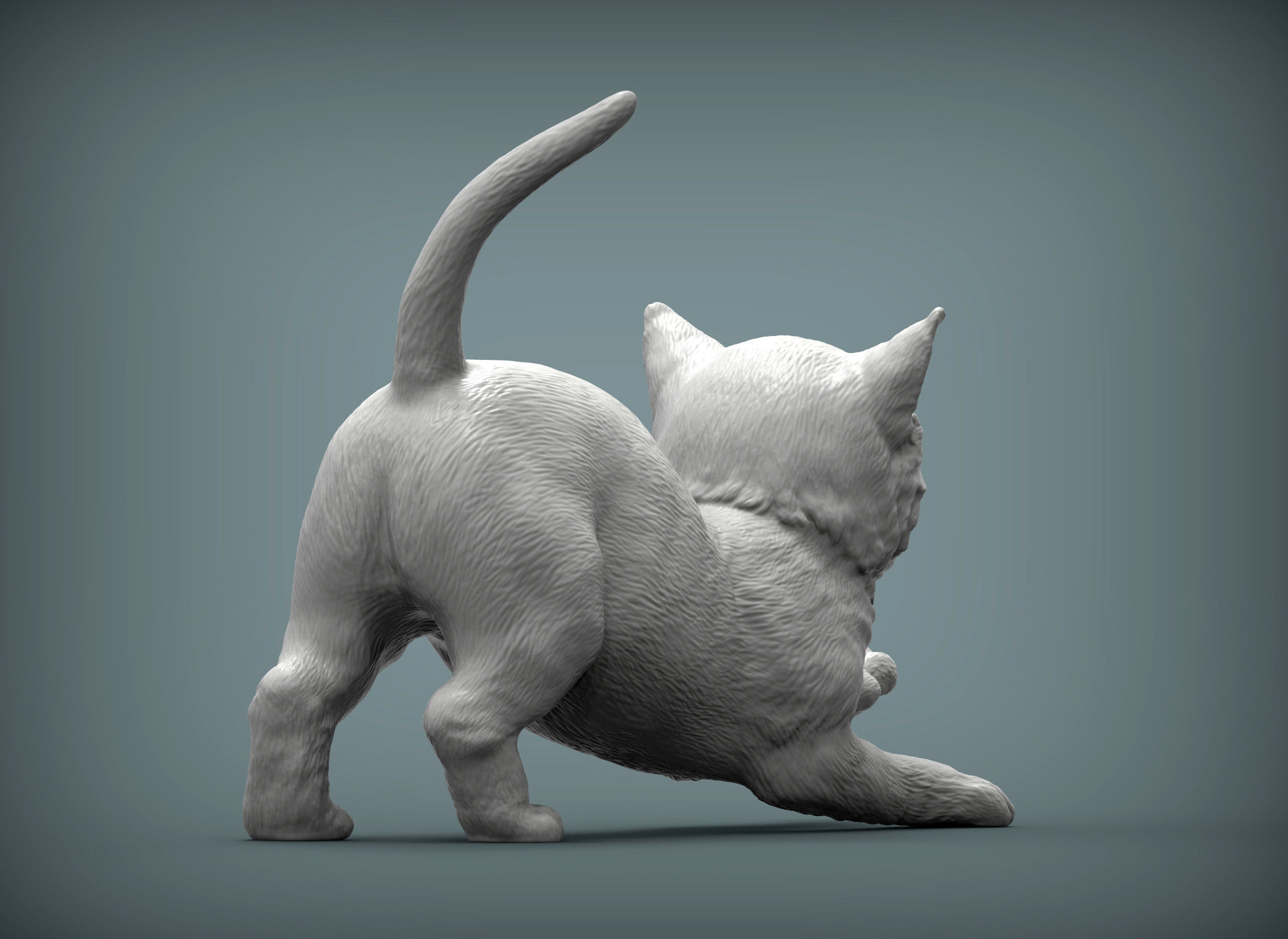 kitty sculpture of kitten 3D print model_3