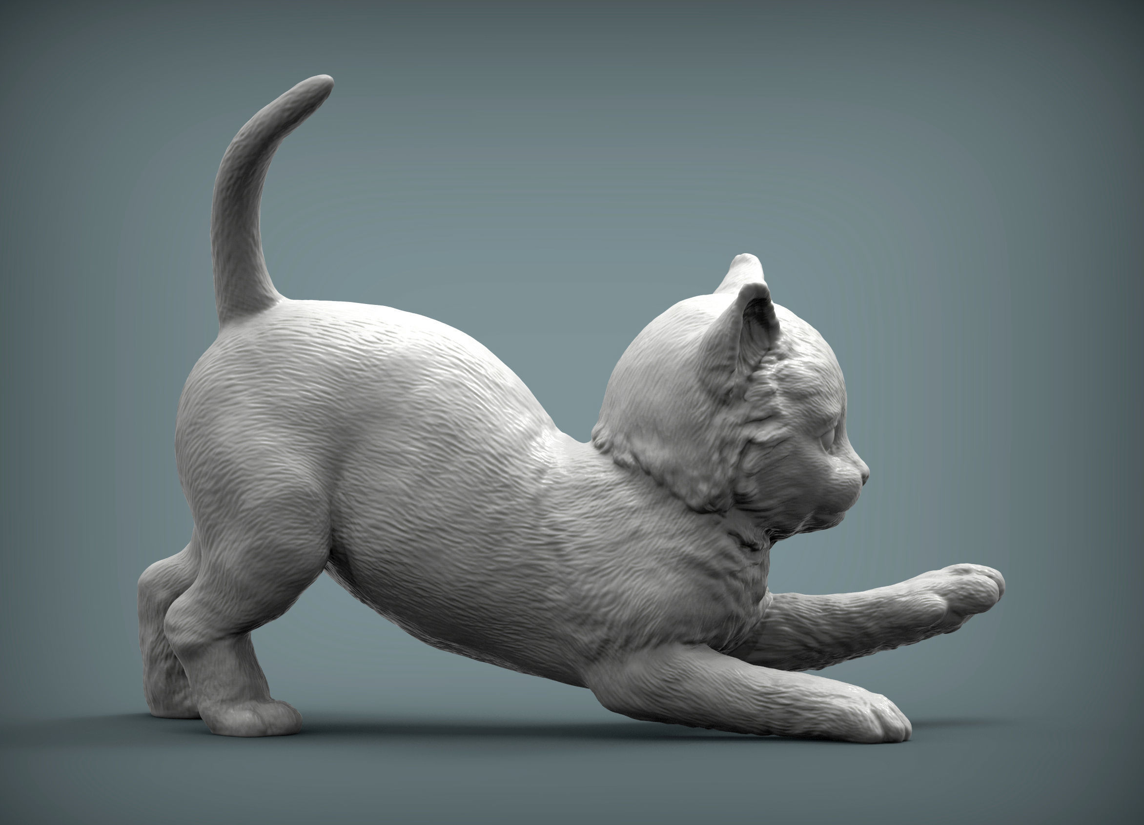 kitty sculpture of kitten 3D print model_2