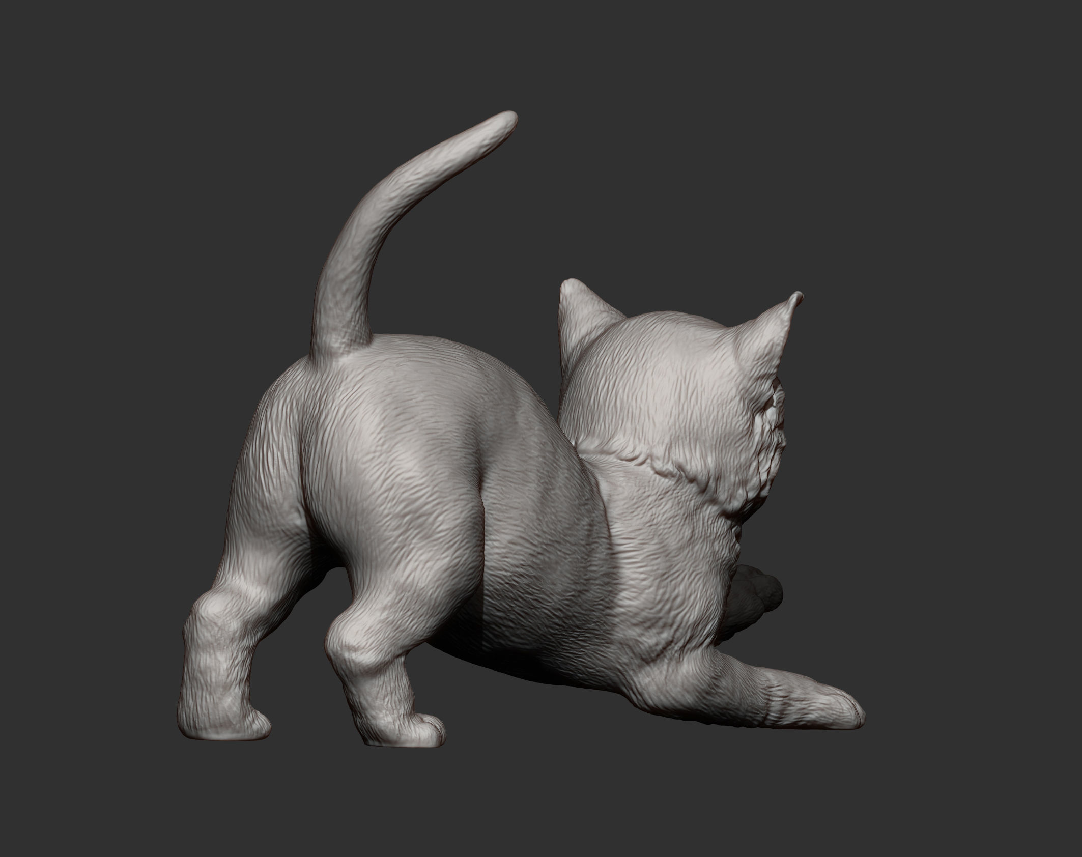 kitty sculpture of kitten 3D print model_8
