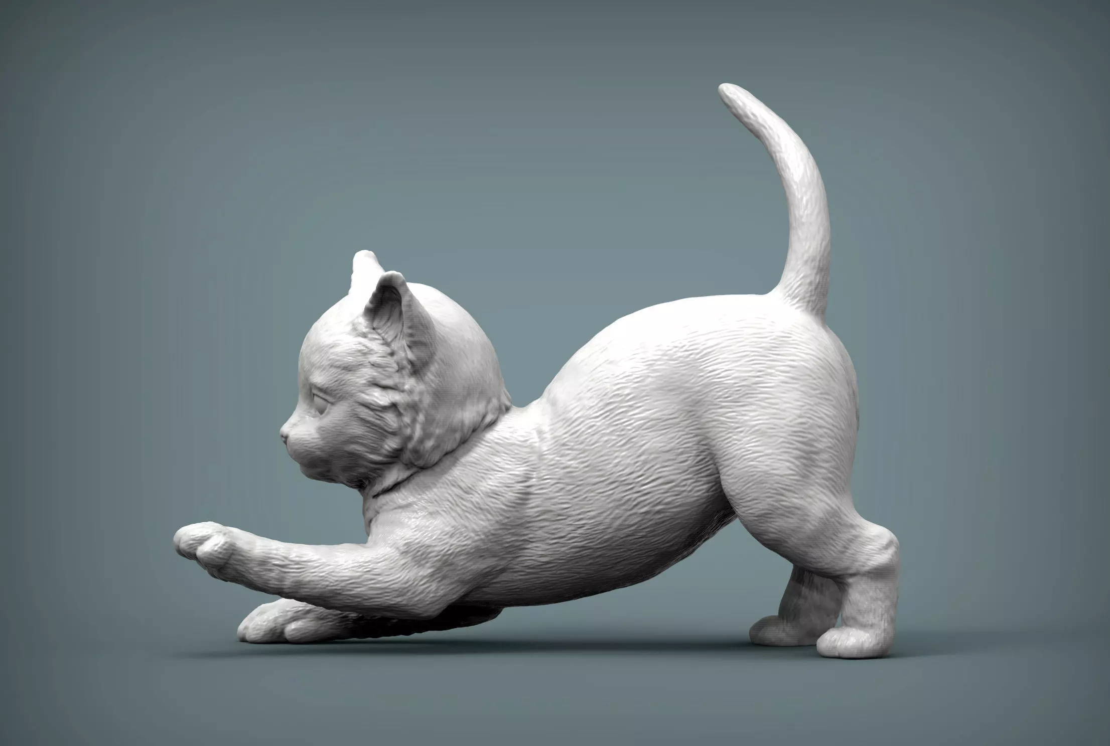 kitty sculpture of kitten 3D print model_0