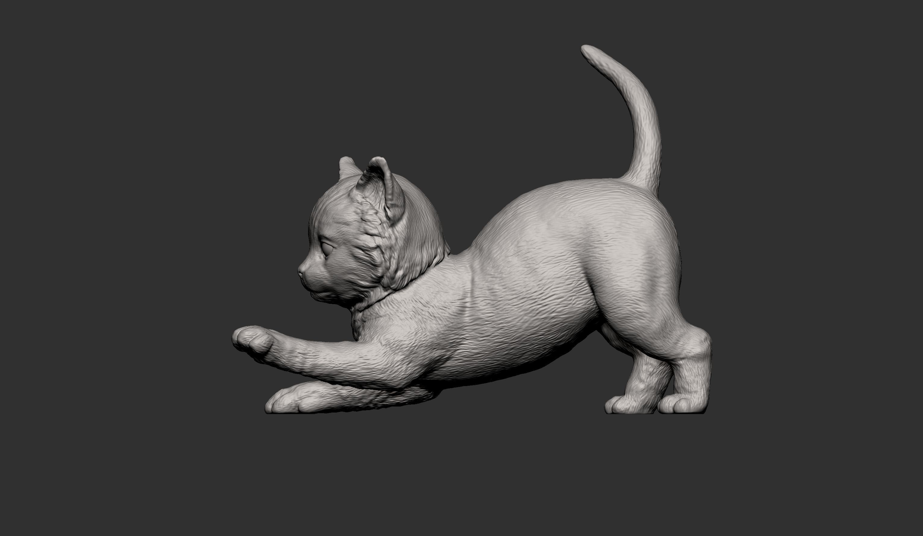 kitty sculpture of kitten 3D print model_10