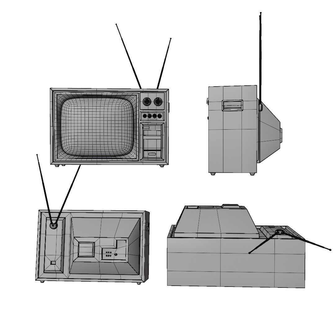 old Television 3D model_7