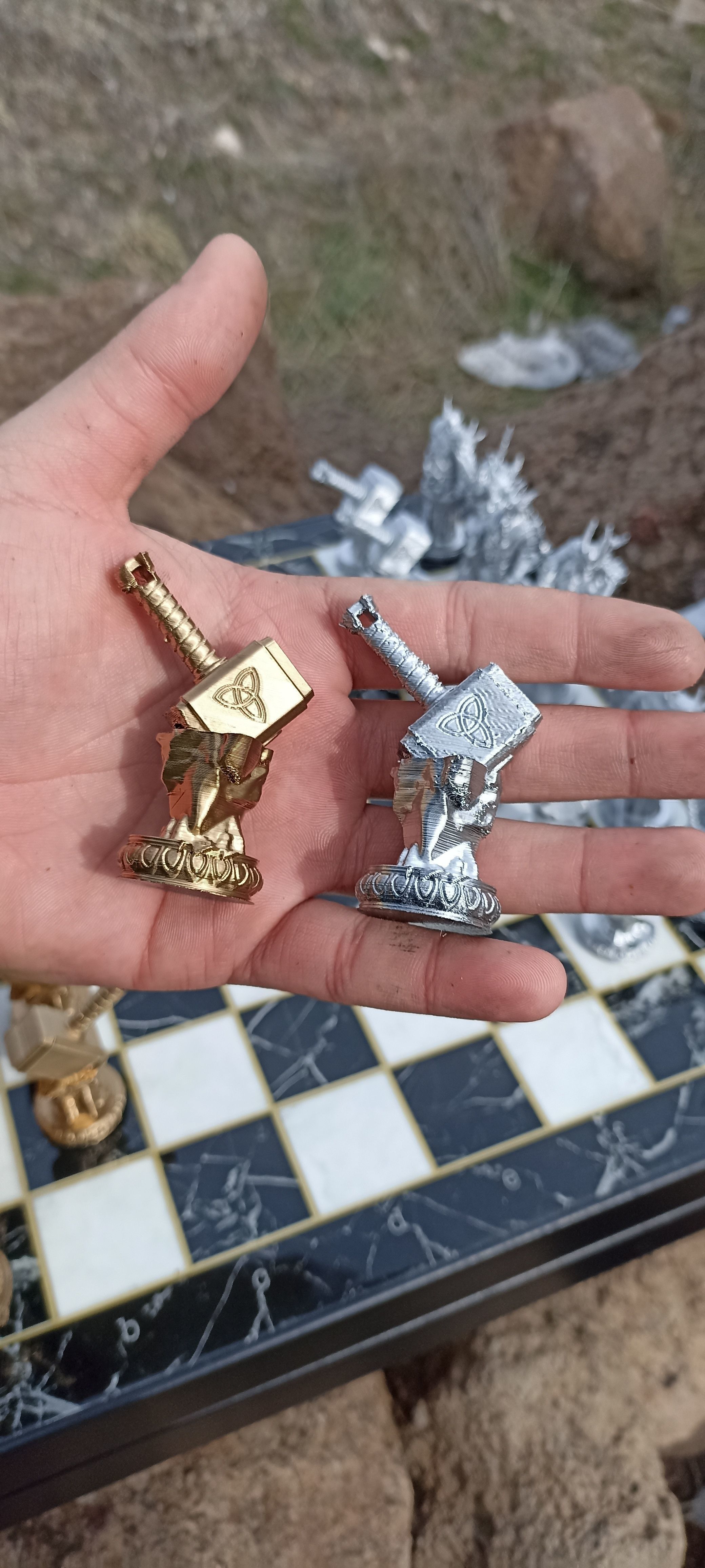 Viking Chess Set- Viking Characters-Odin-Surtur-Thor 3D print model_6