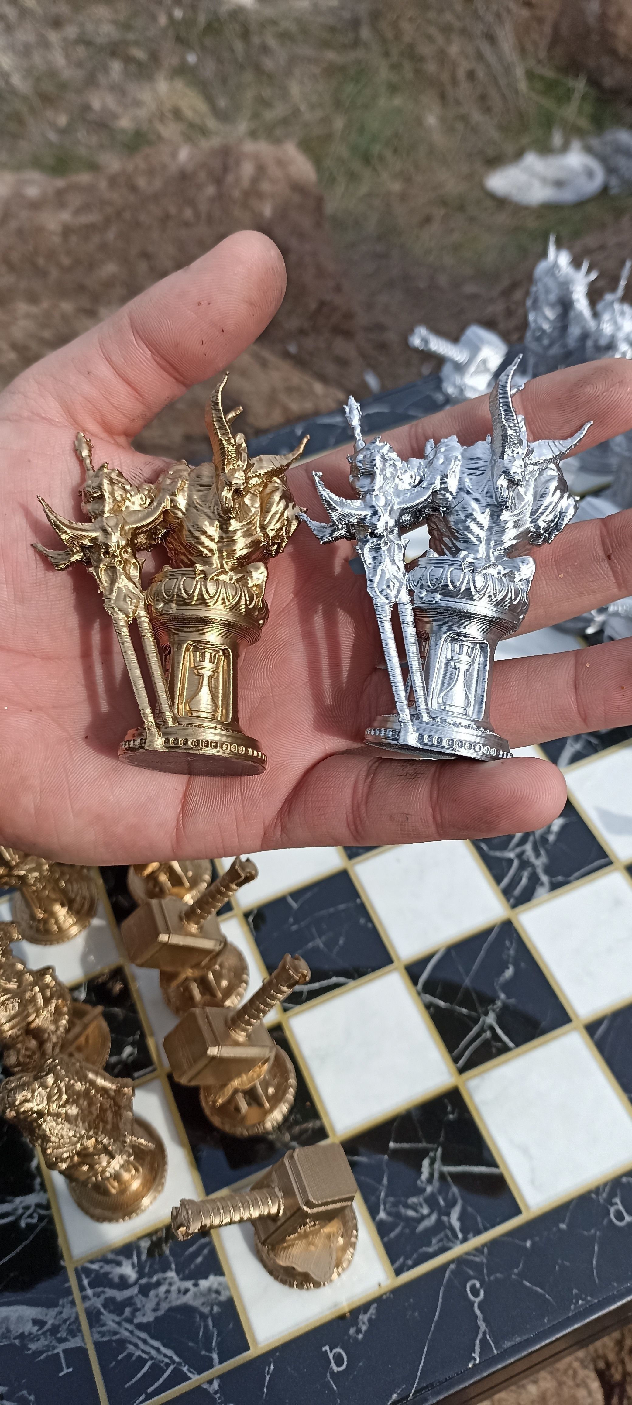 Viking Chess Set- Viking Characters-Odin-Surtur-Thor 3D print model_4