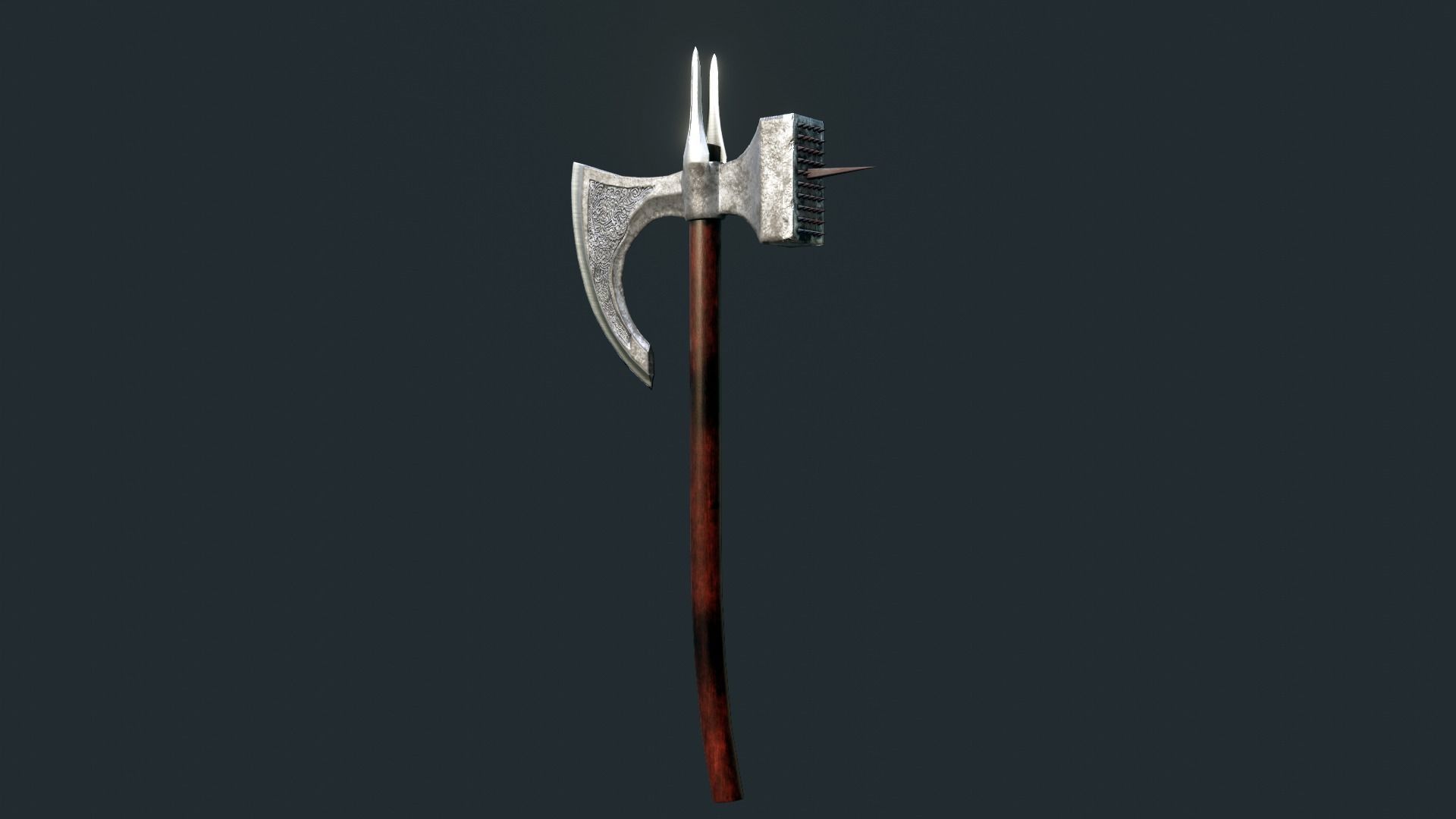 Medieval time weapon concept model Low-poly 3D model_11
