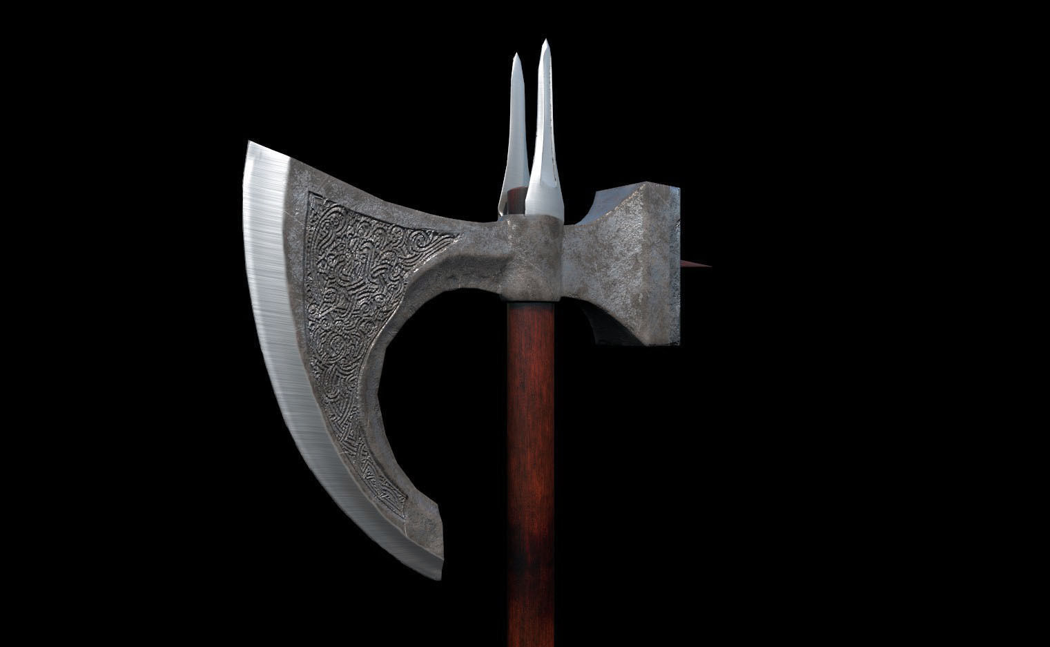 Medieval time weapon concept model Low-poly 3D model_8