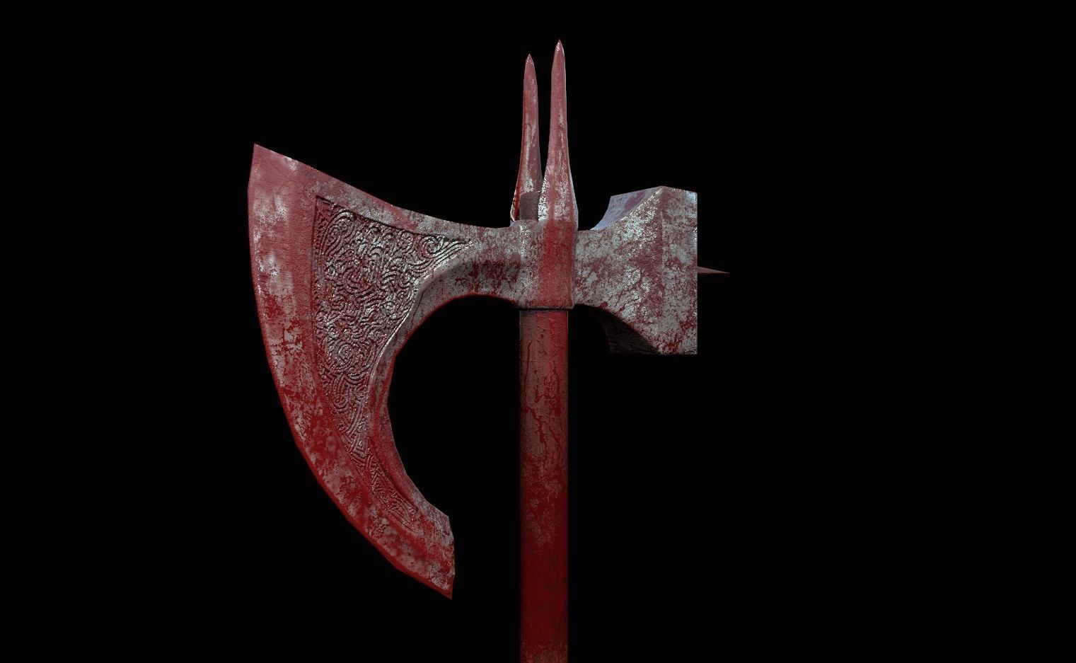 Medieval time weapon concept model Low-poly 3D model_9