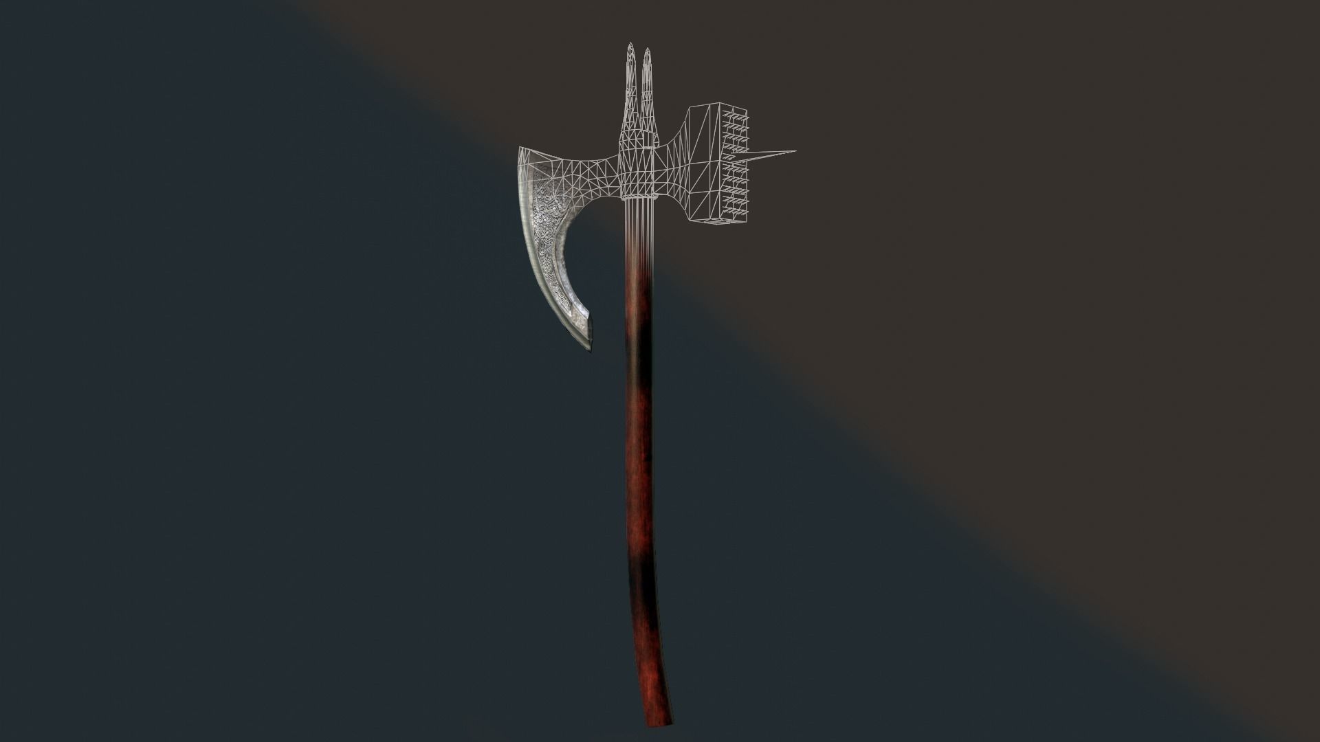 Medieval time weapon concept model Low-poly 3D model_12