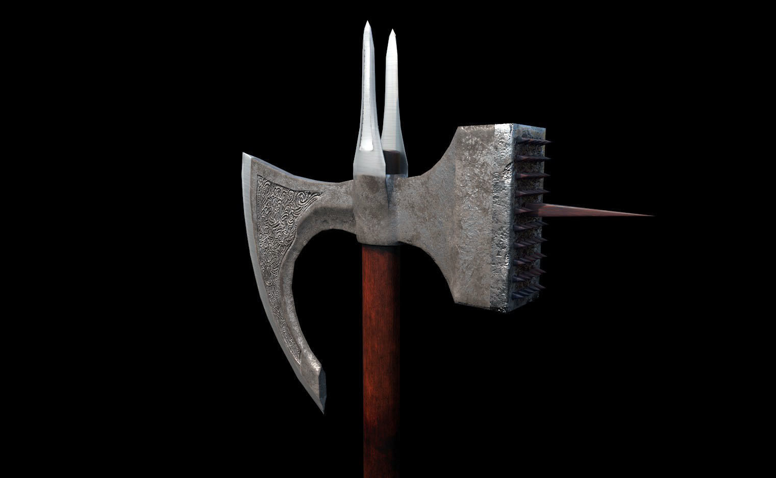 Medieval time weapon concept model Low-poly 3D model_7