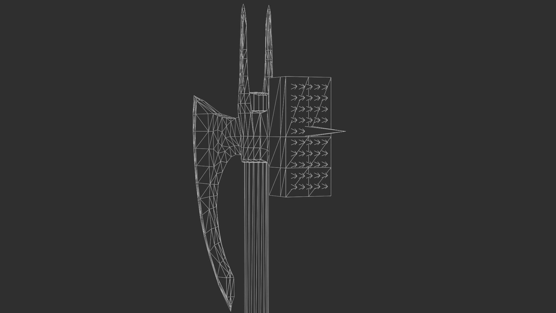 Medieval time weapon concept model Low-poly 3D model_14