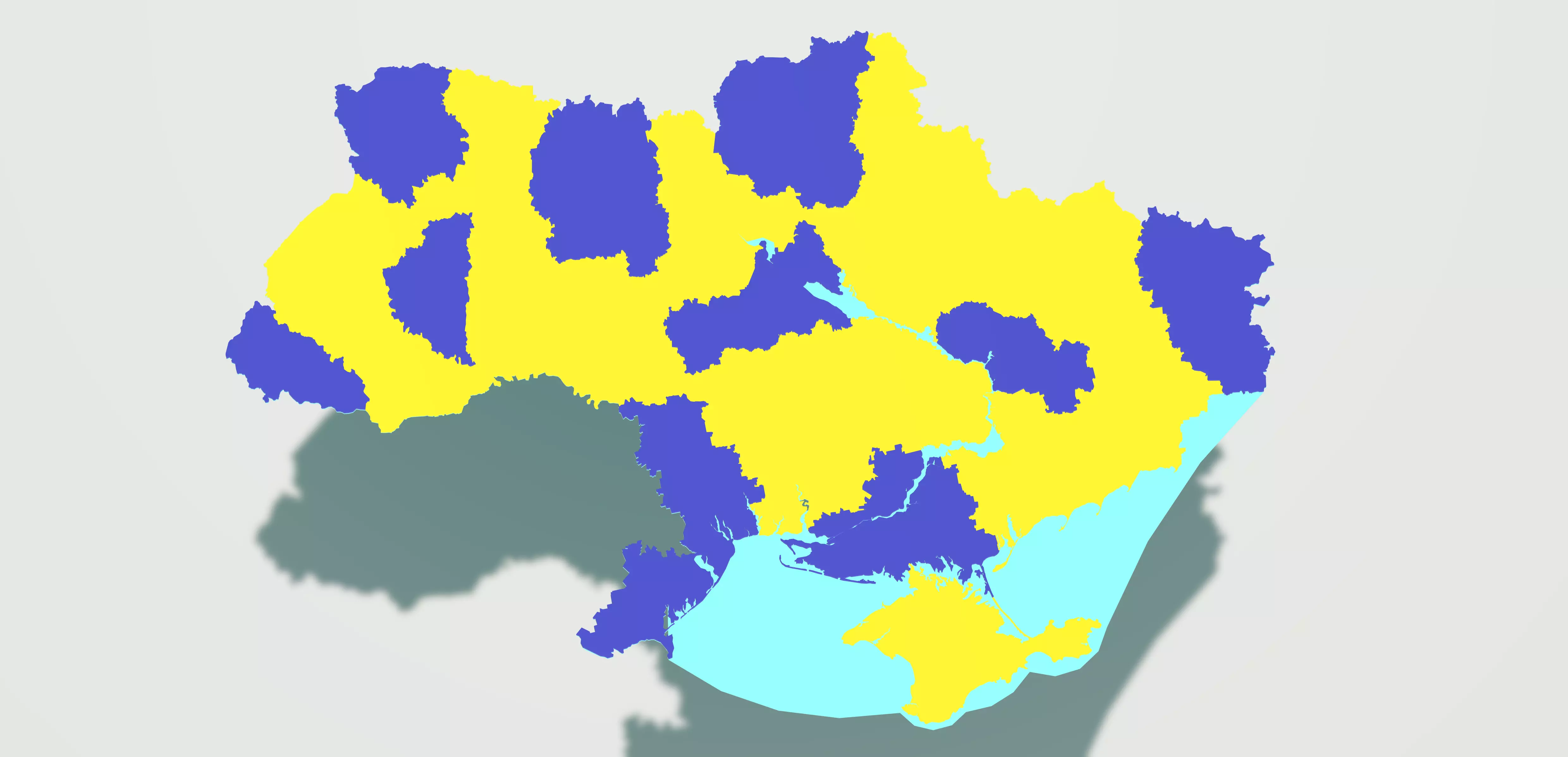 Ukraine map Low-poly 3D model
