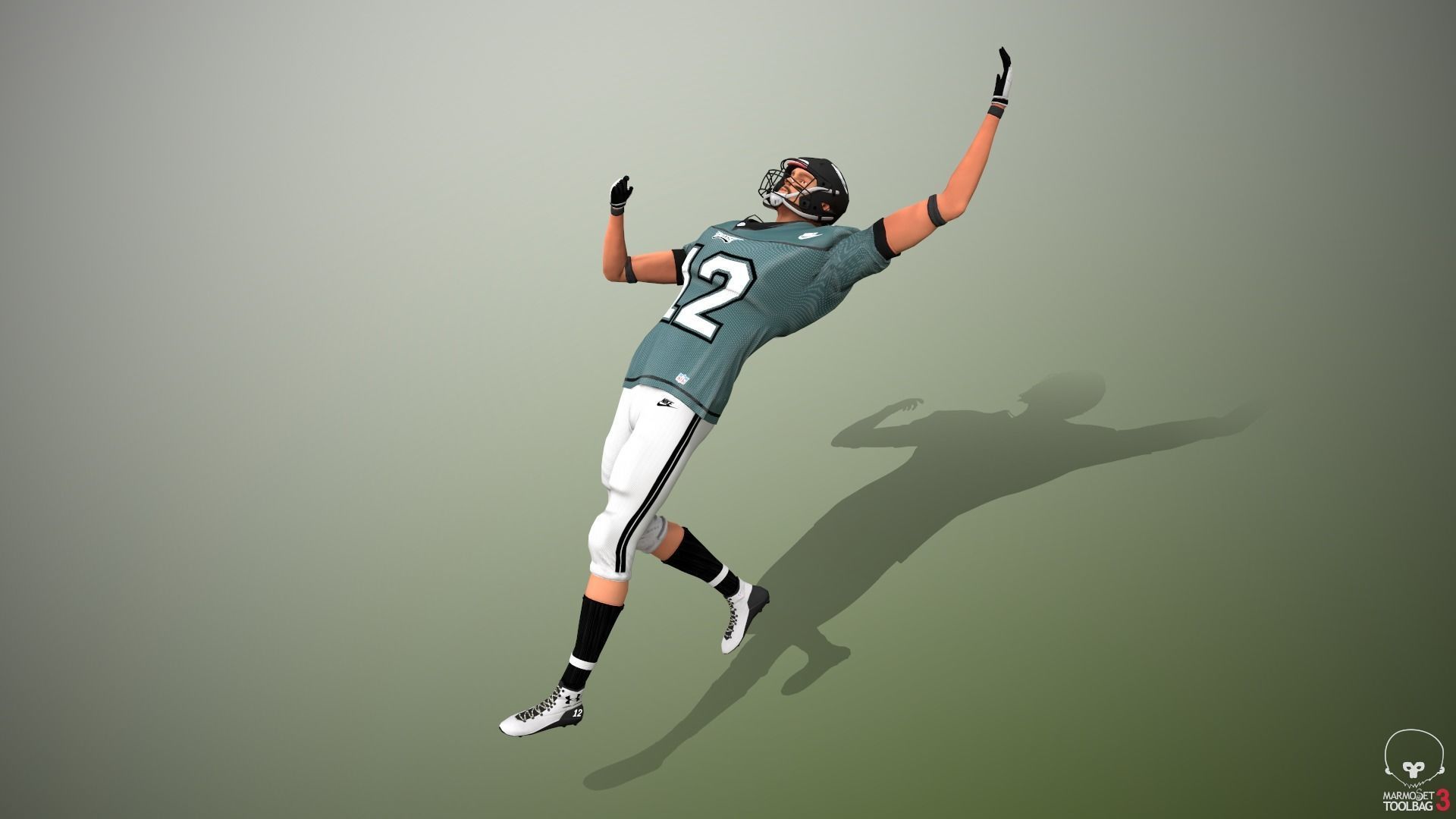 American football player - Wide Reciever Low-poly 3D model_8