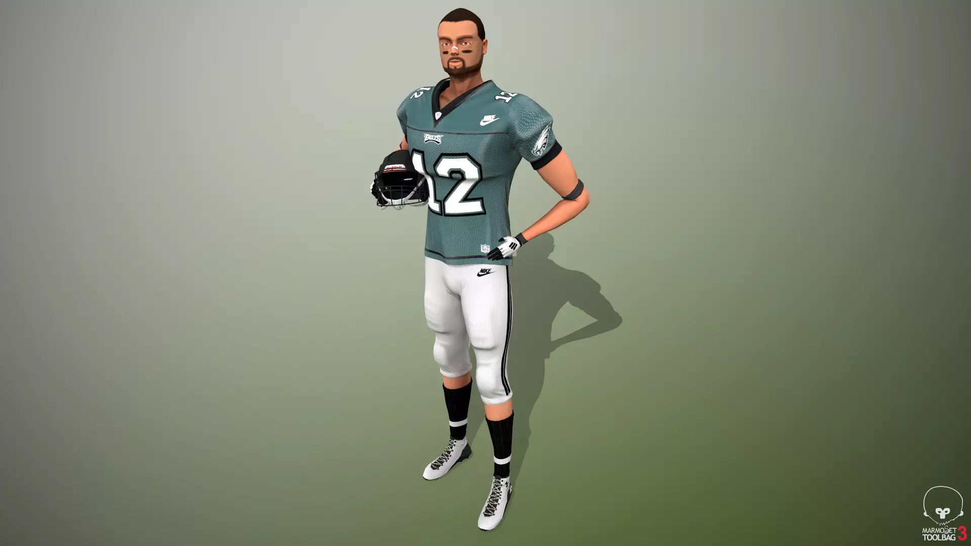 American football player - Wide Reciever Low-poly 3D model_0