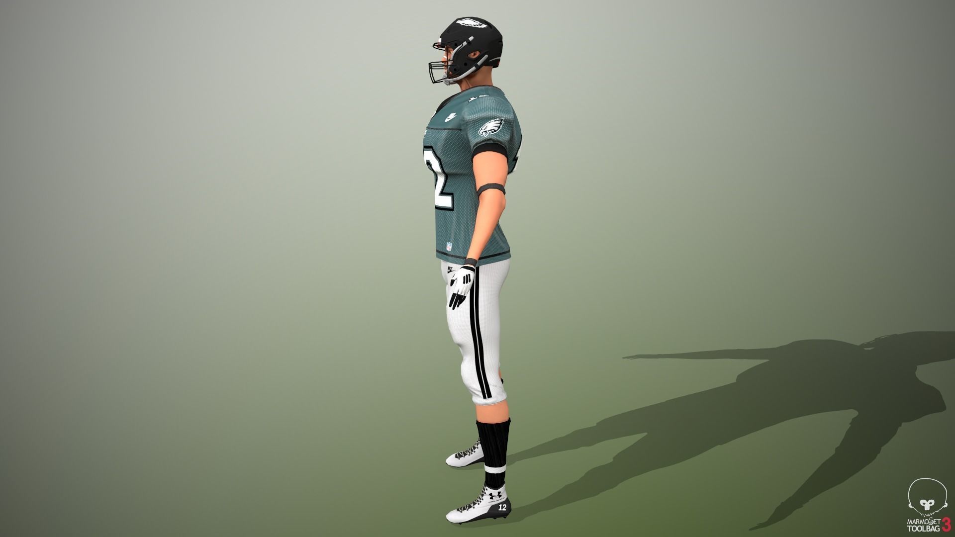 American football player - Wide Reciever Low-poly 3D model_11