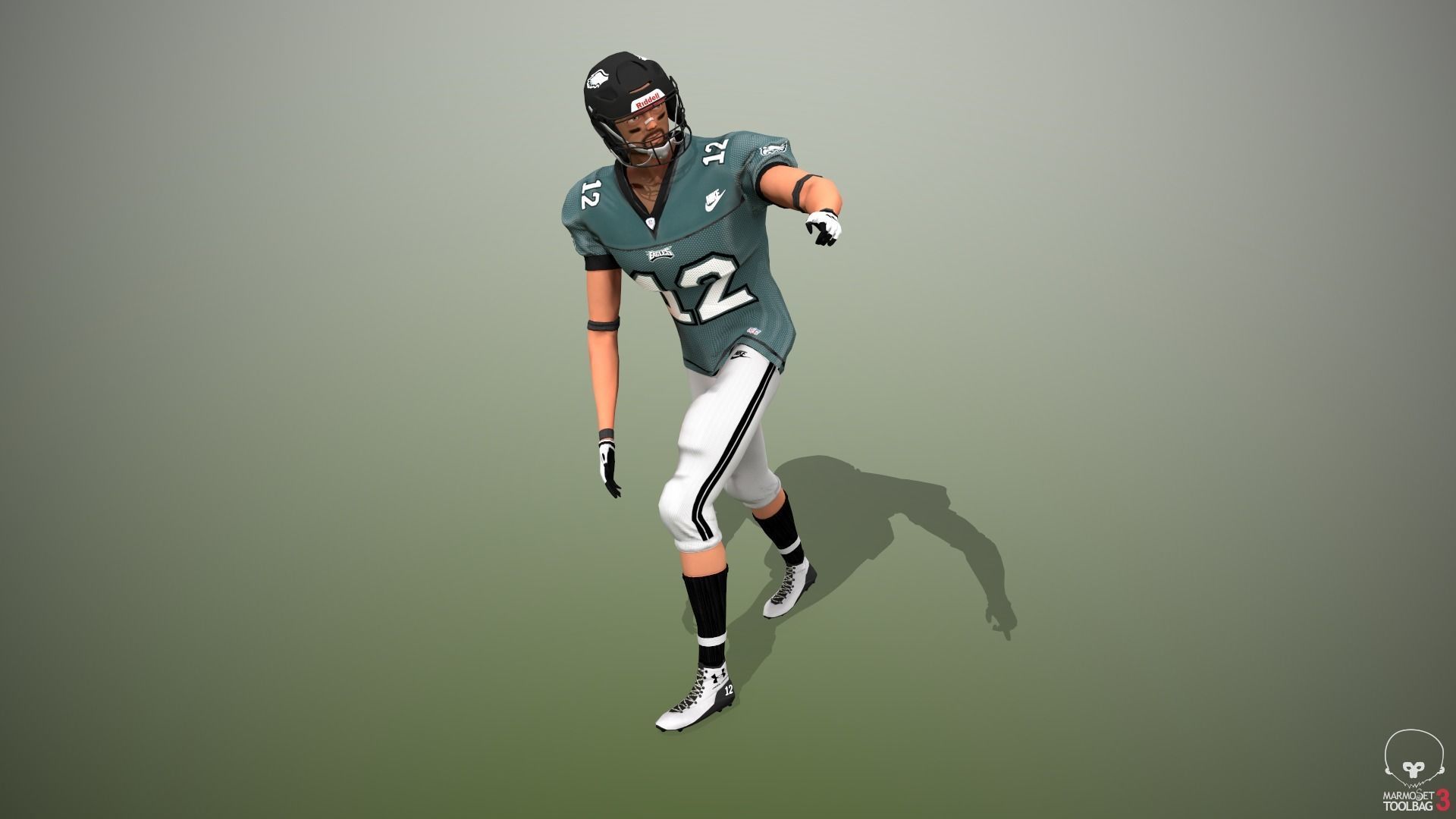 American football player - Wide Reciever Low-poly 3D model_6