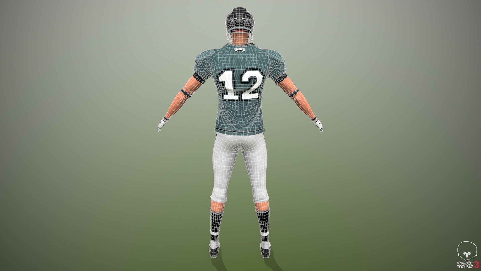American football player - Wide Reciever Low-poly 3D model_14