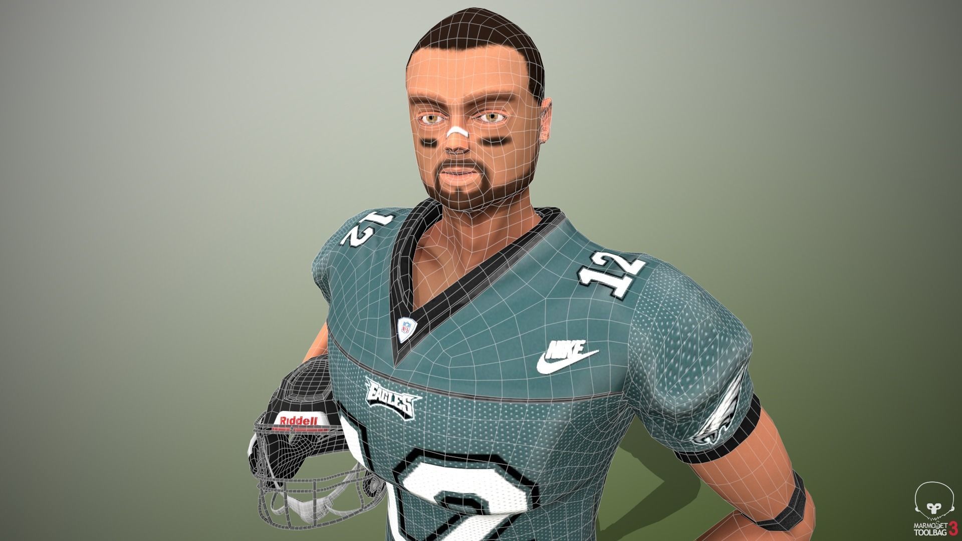 American football player - Wide Reciever Low-poly 3D model_4