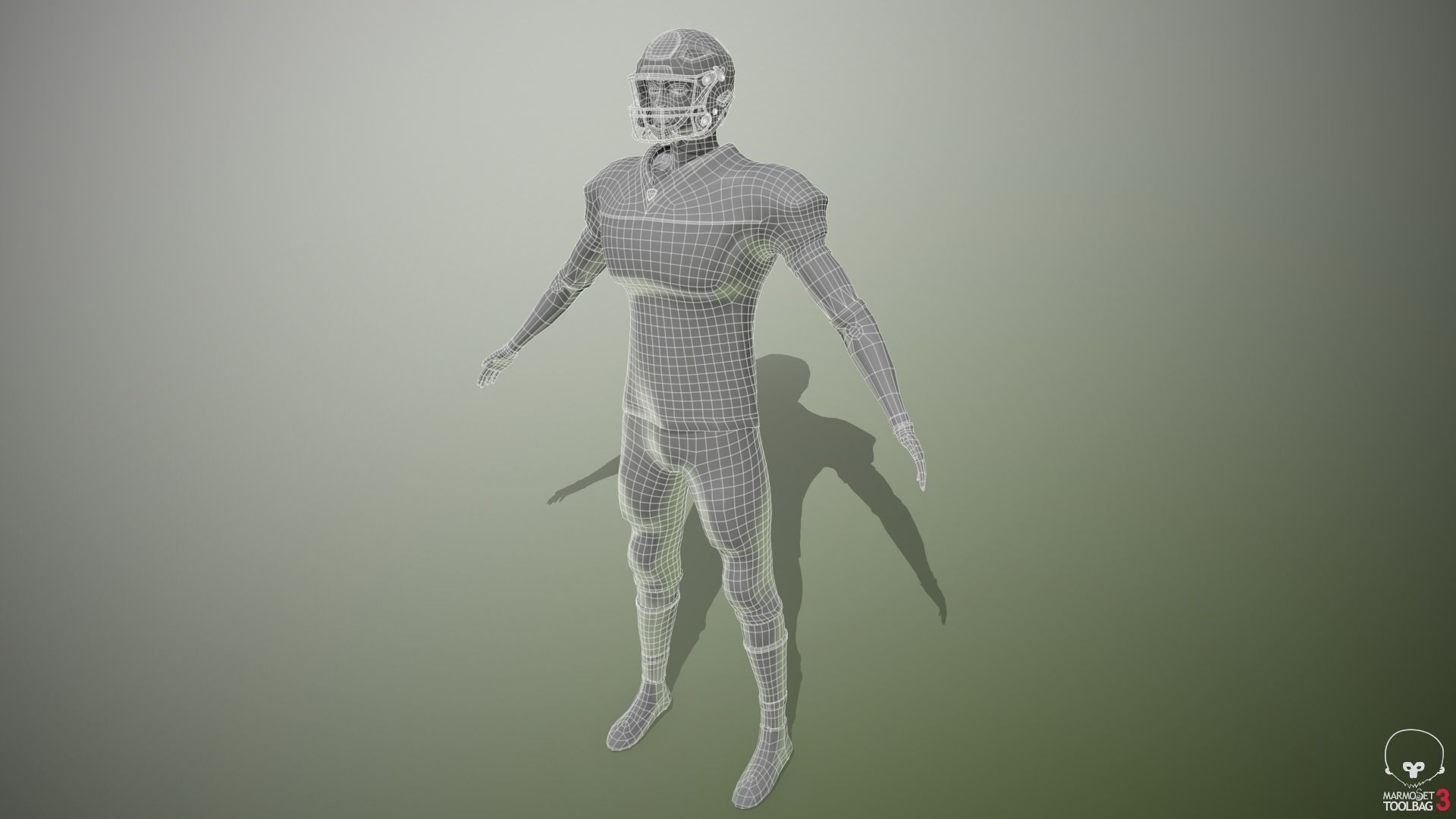 American football player - Wide Reciever Low-poly 3D model_16