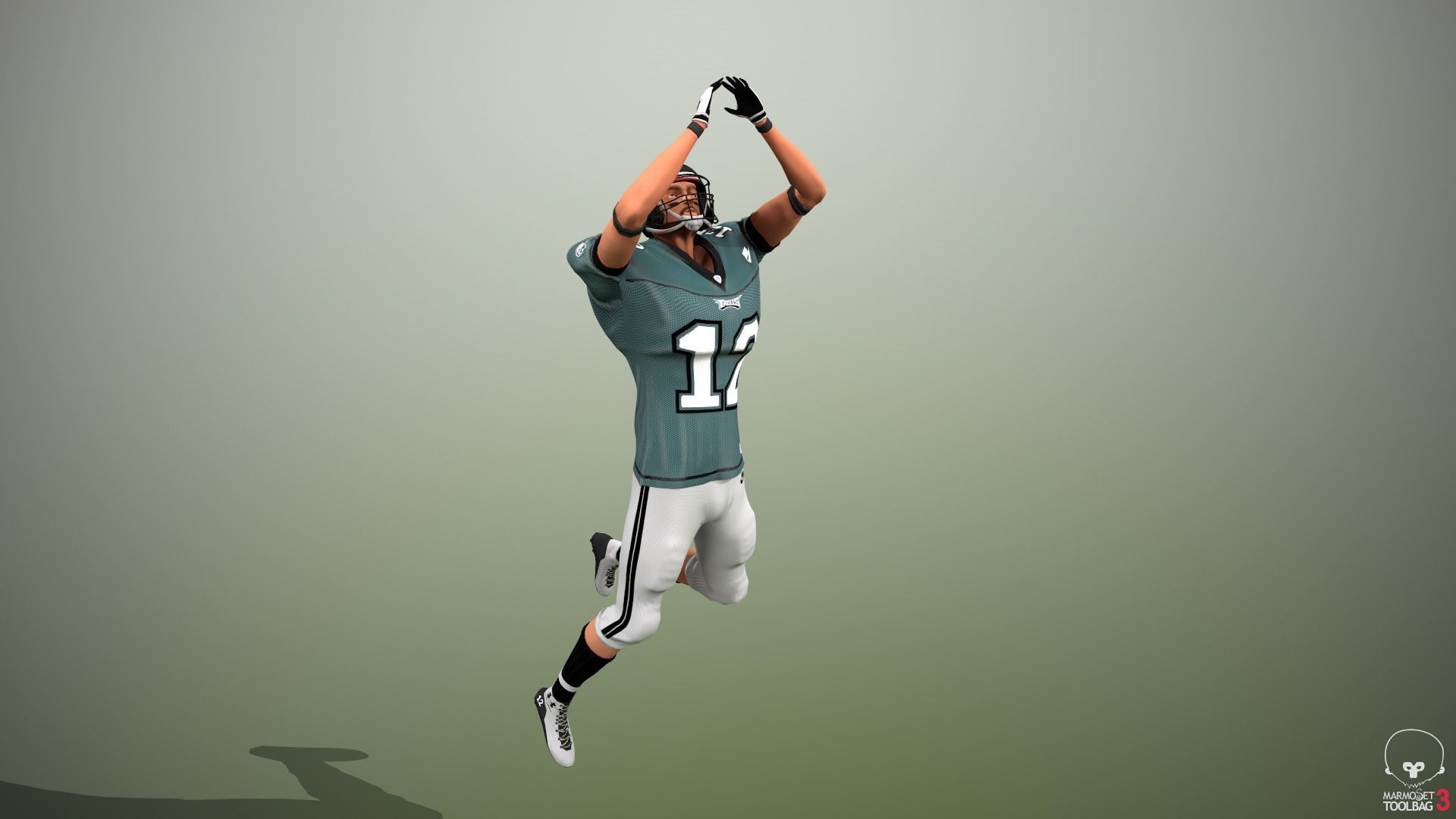 American football player - Wide Reciever Low-poly 3D model_7