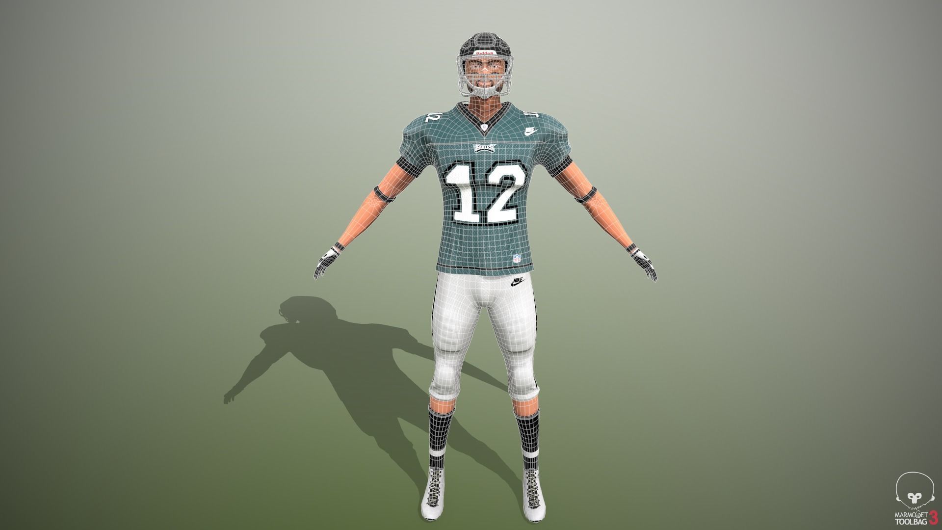 American football player - Wide Reciever Low-poly 3D model_10