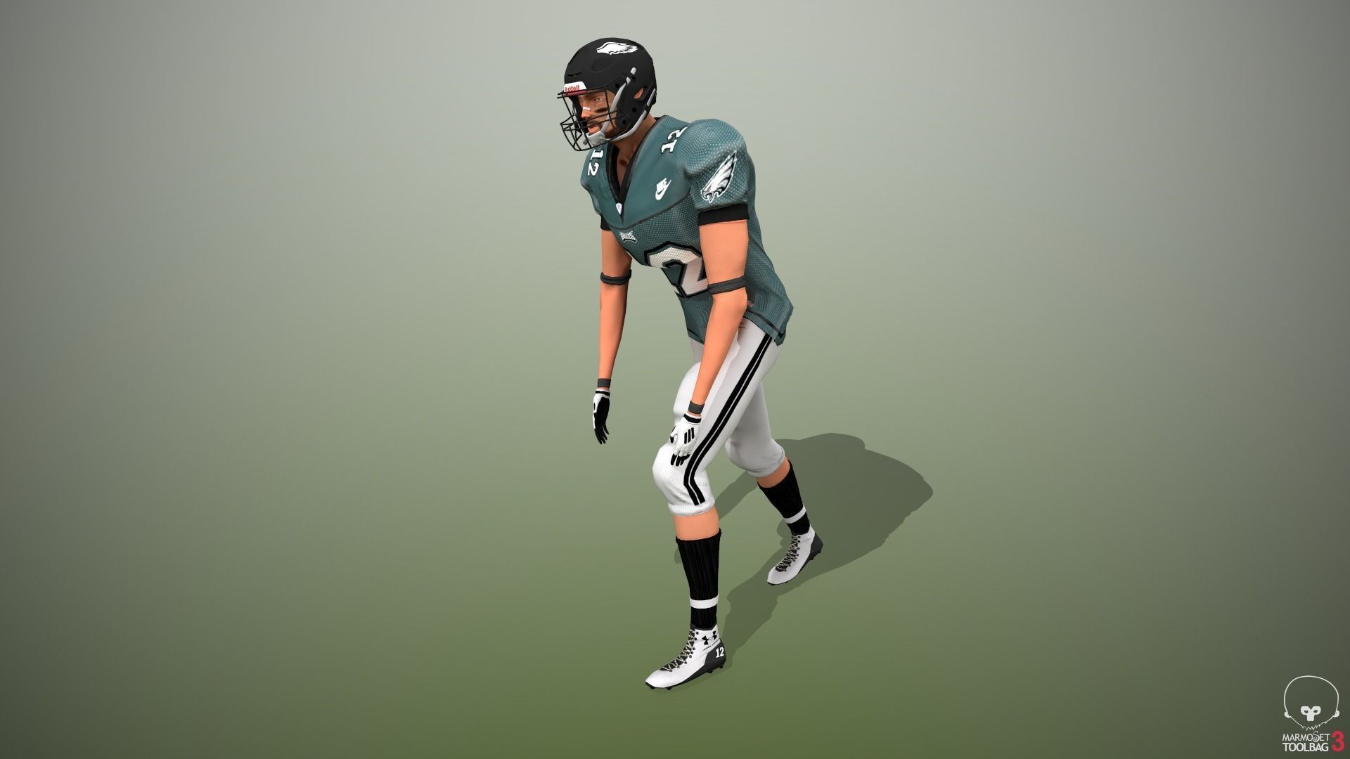 American football player - Wide Reciever Low-poly 3D model_5