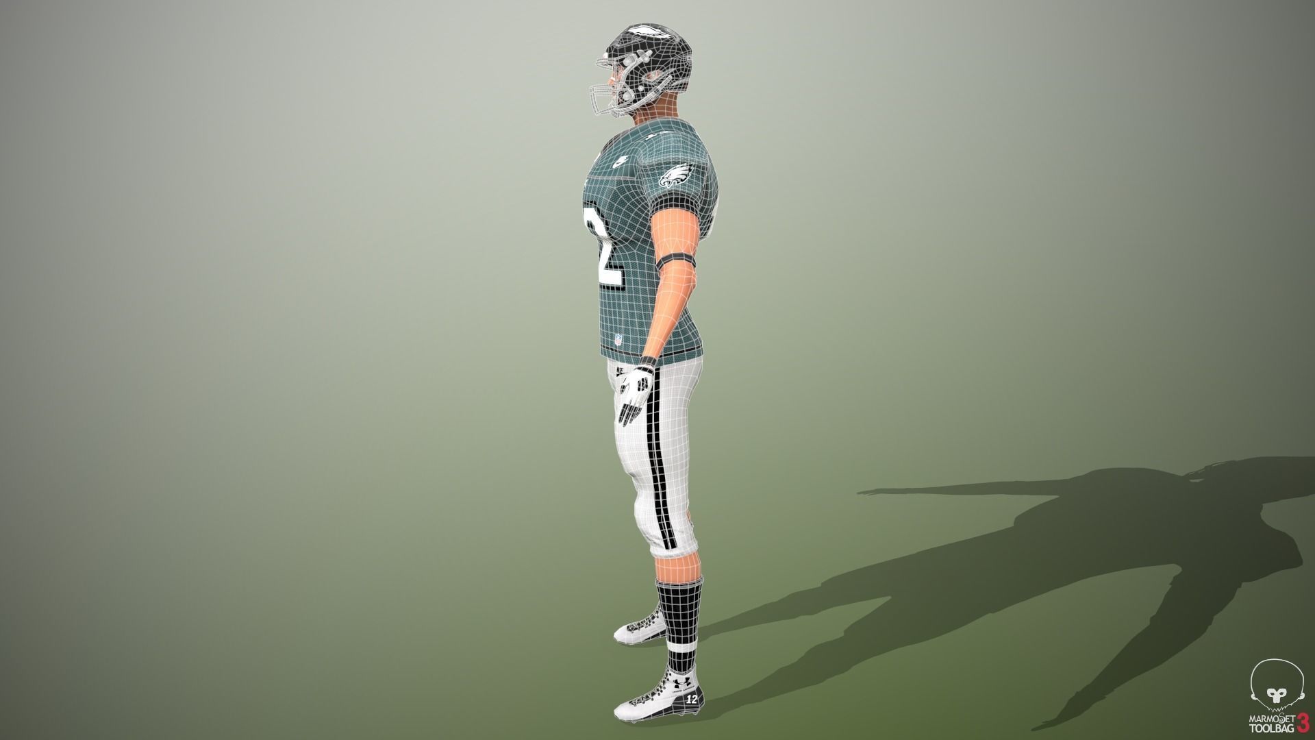 American football player - Wide Reciever Low-poly 3D model_12