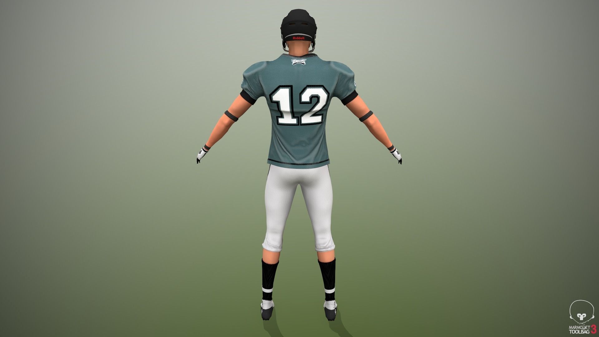 American football player - Wide Reciever Low-poly 3D model_13