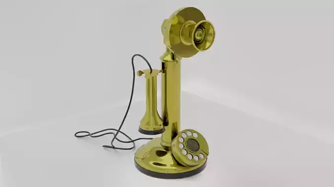 Vintage Brass Candlestick Phone