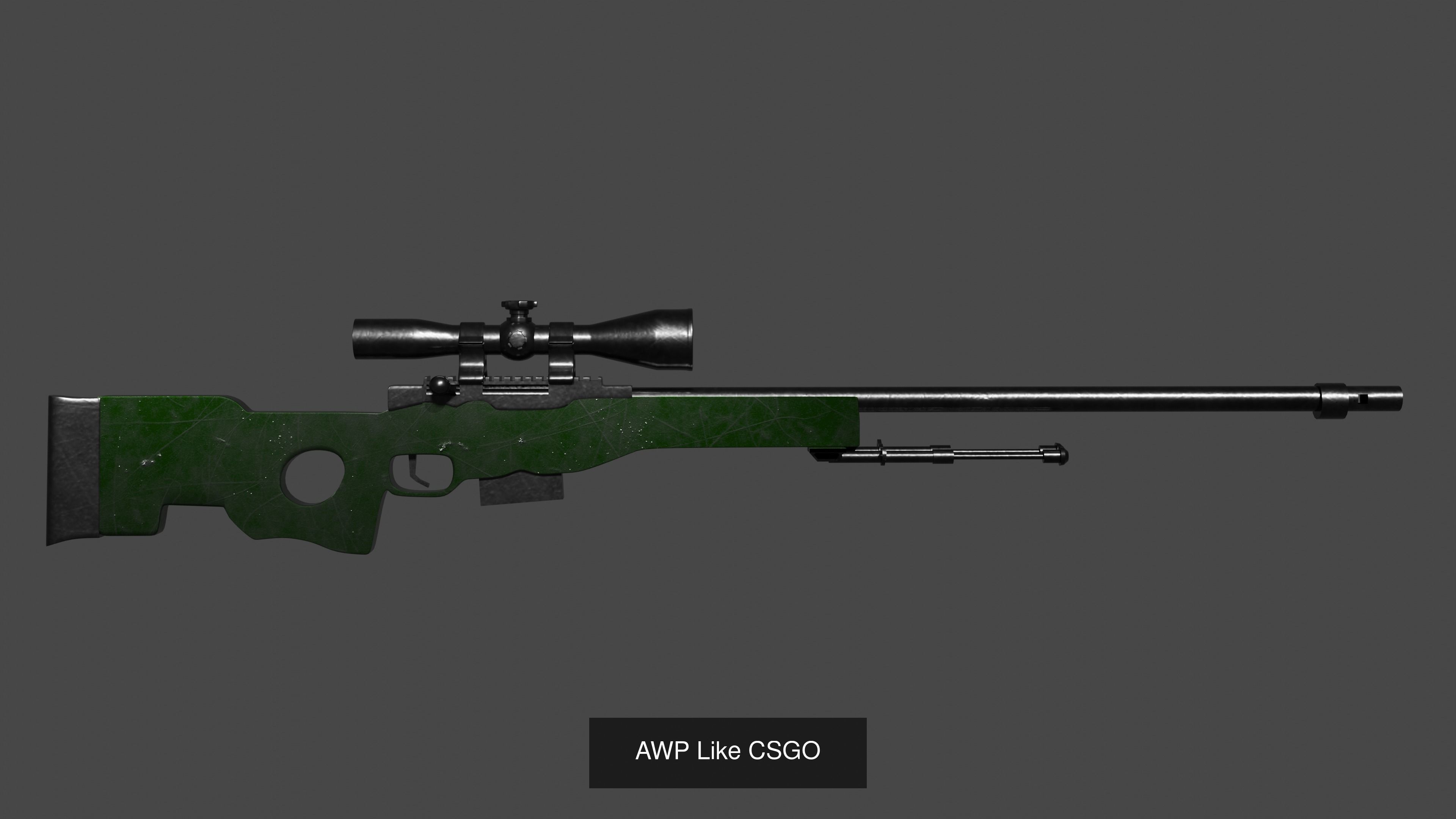 3 Simple weapons  3D Model Collection_3