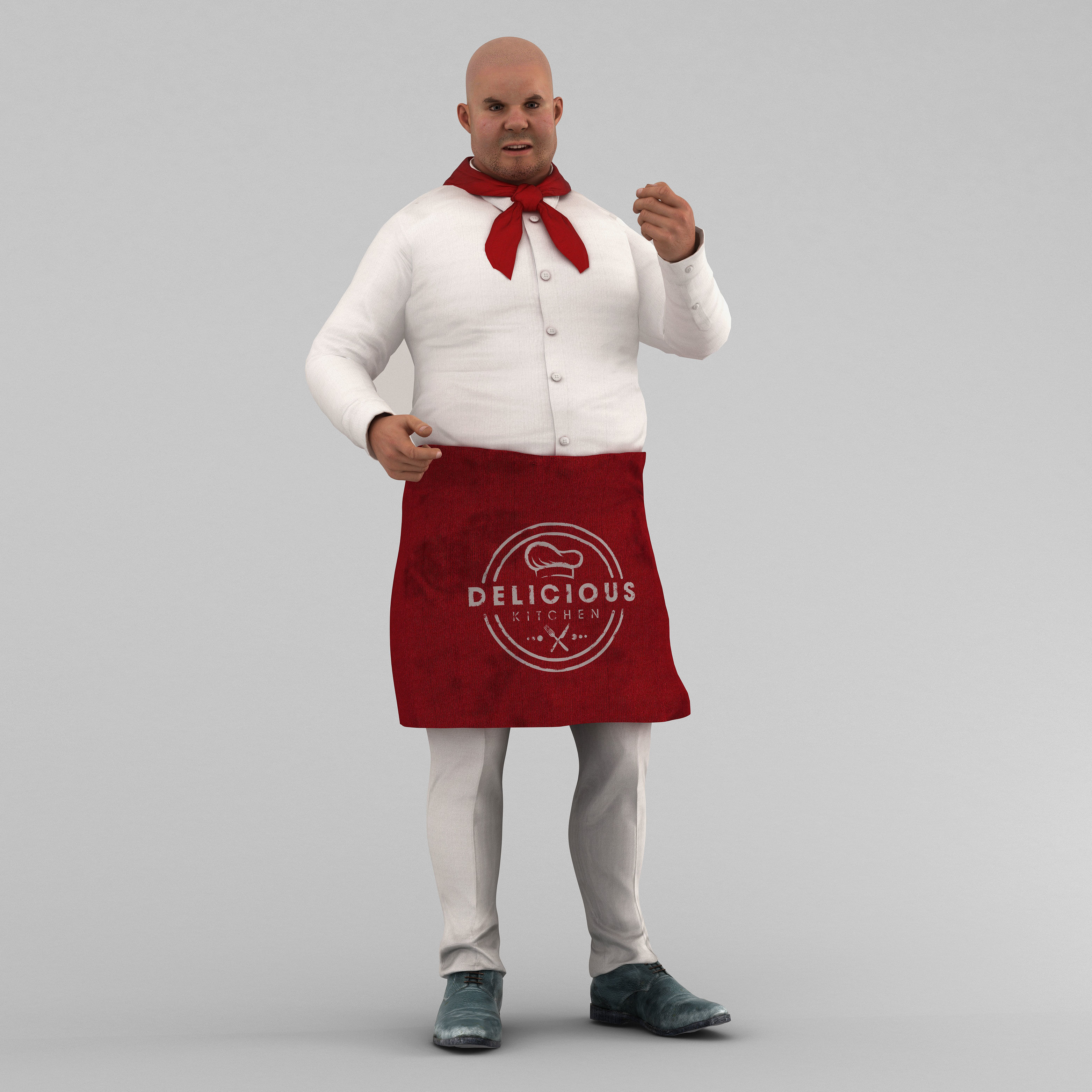 Character Chef Oliver  Low-poly 3D model_2