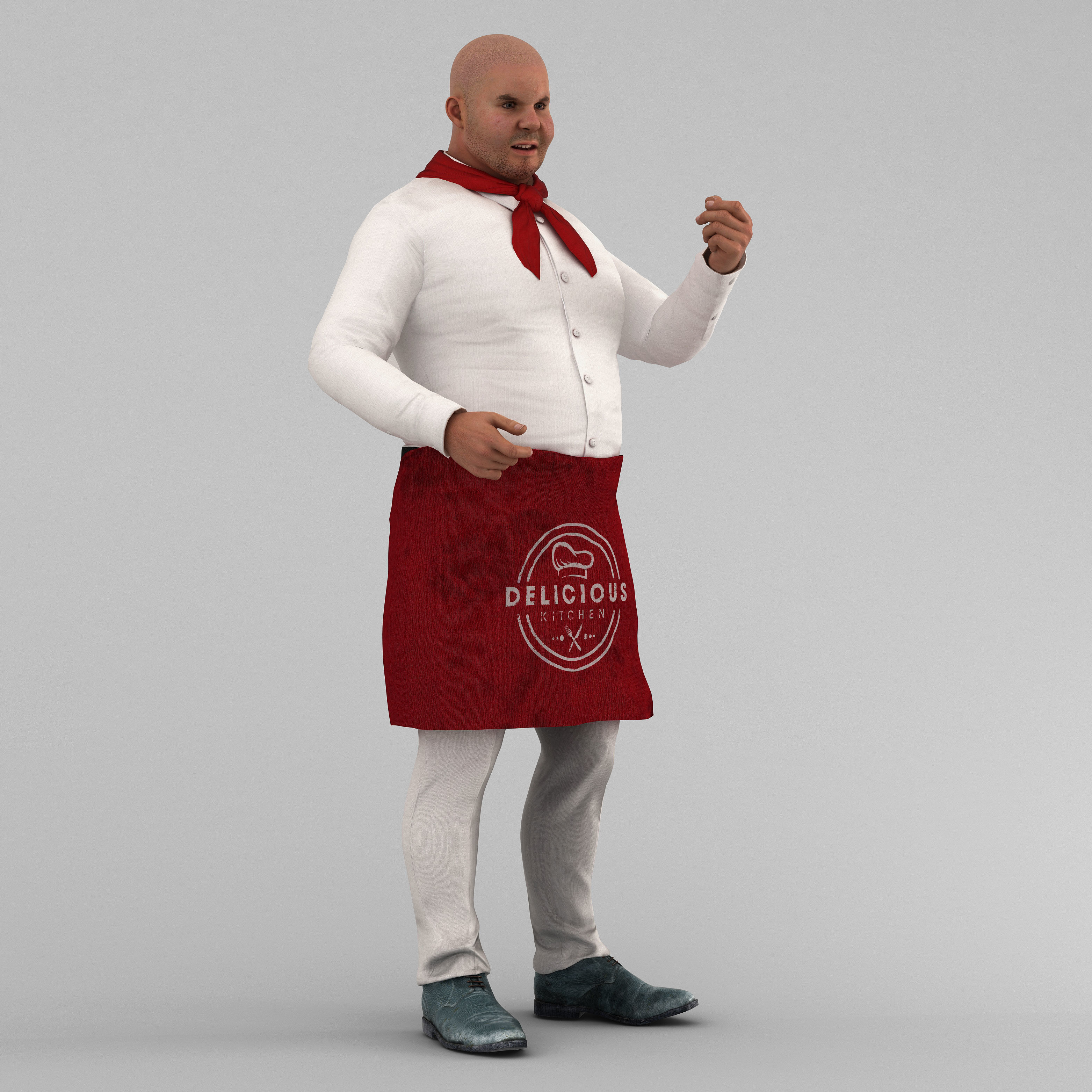 Character Chef Oliver  Low-poly 3D model_1