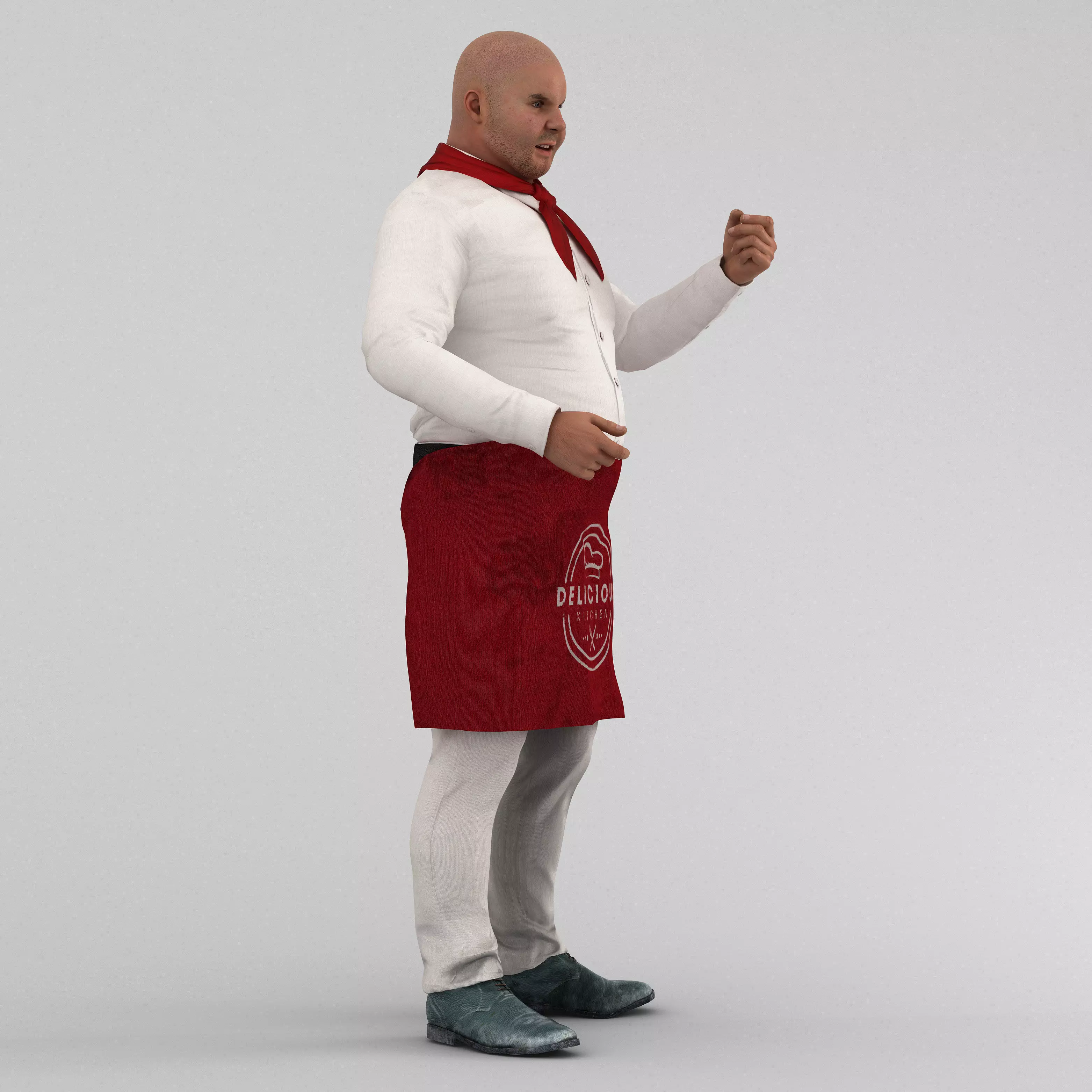 Character Chef Oliver  Low-poly 3D model_0