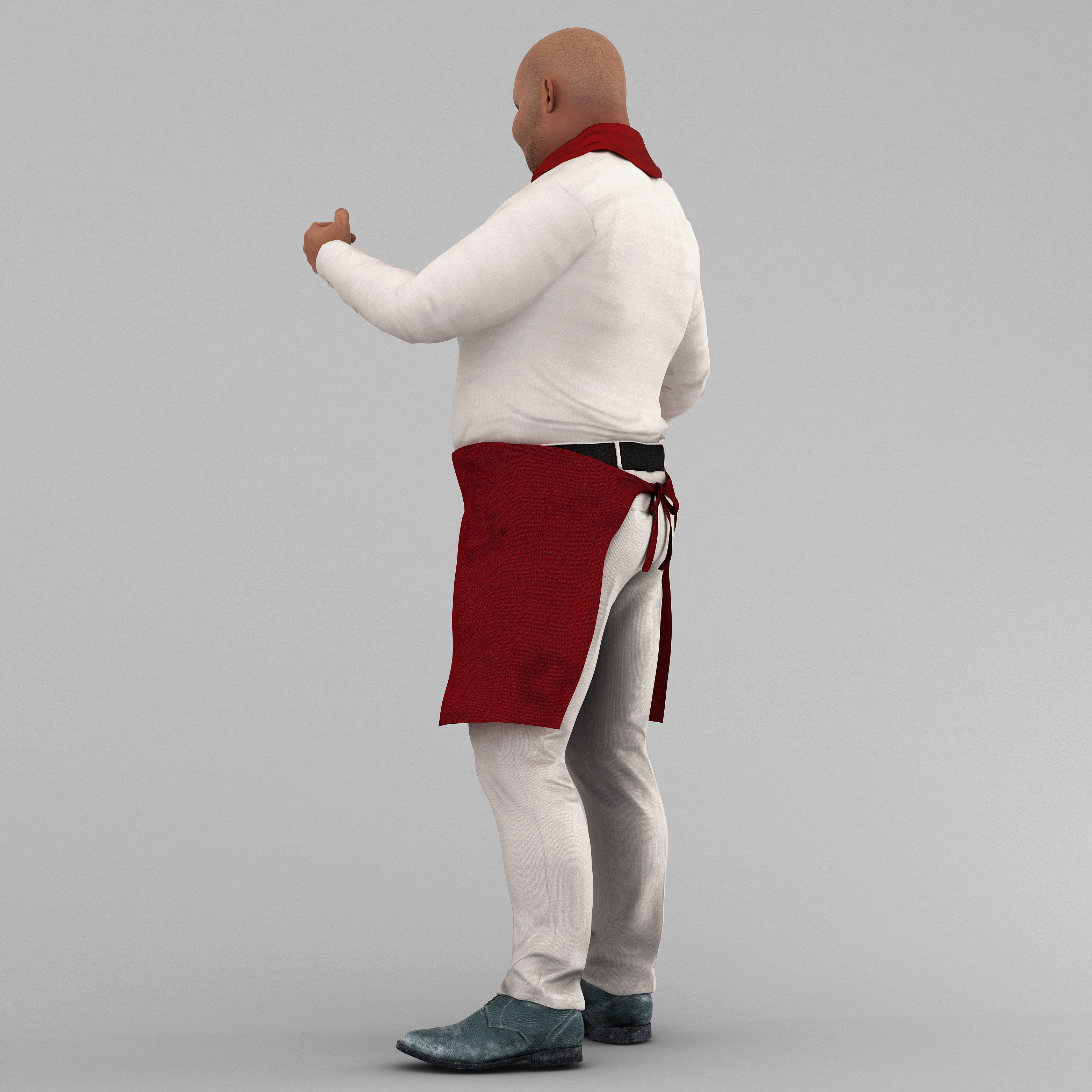 Character Chef Oliver  Low-poly 3D model_4