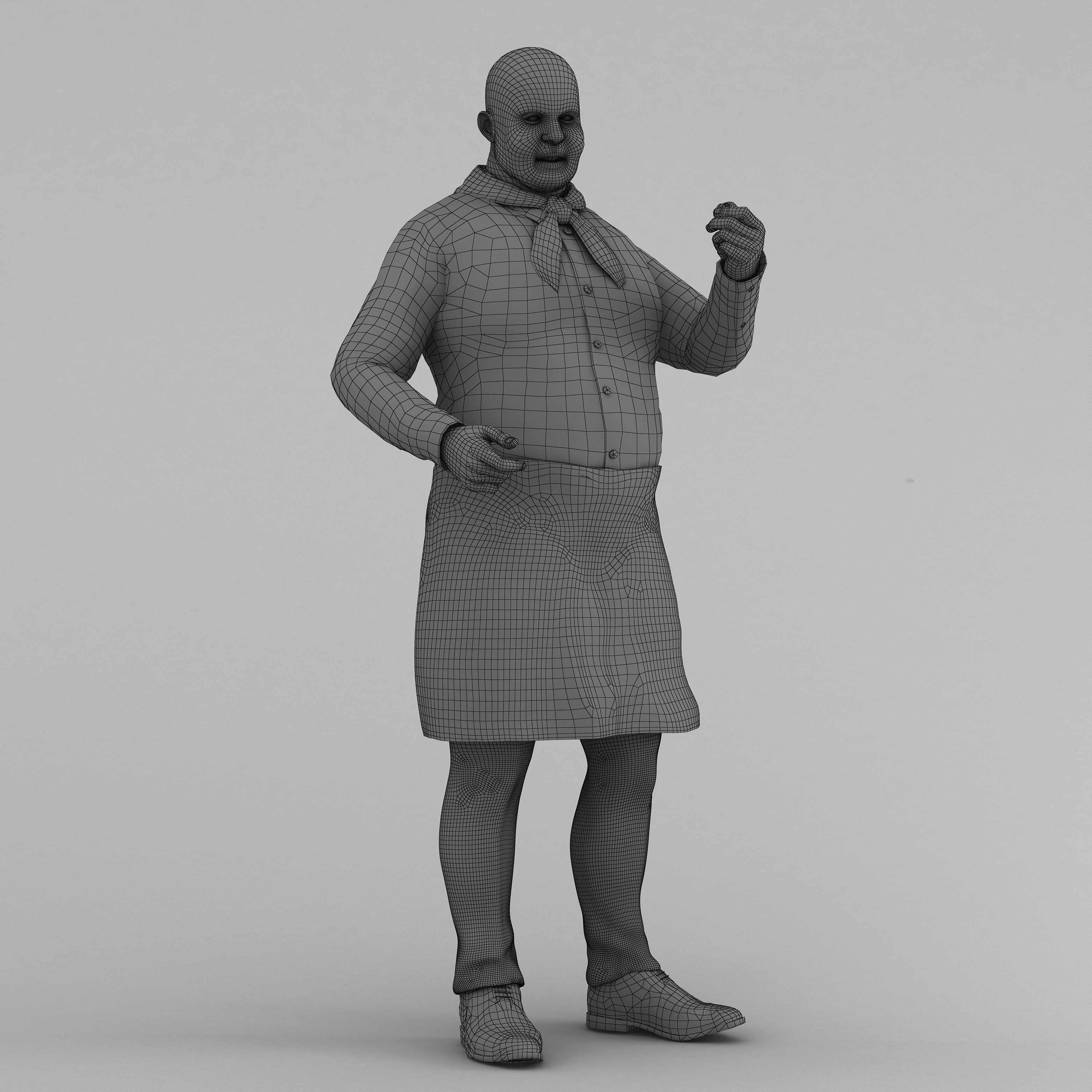 Character Chef Oliver  Low-poly 3D model_6