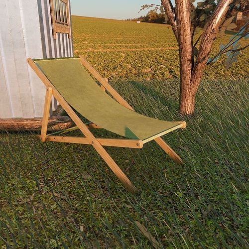 Beach Chair Sunbed low Free low-poly 3D model