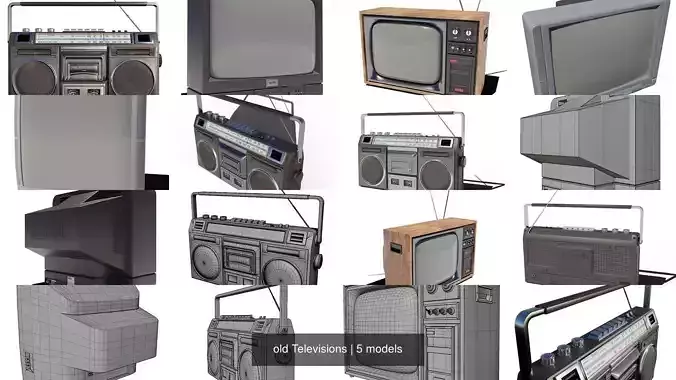 old Televisions 3D Model Collection