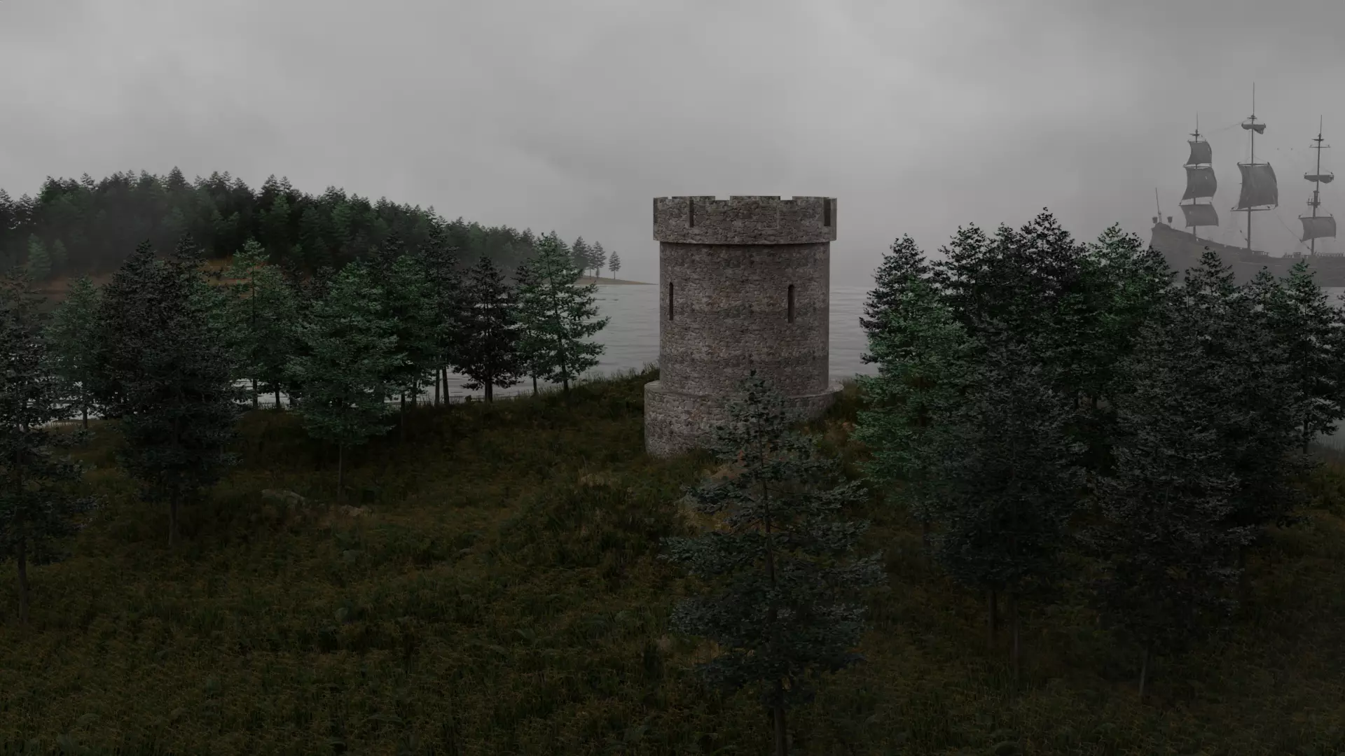 Free Medieval Tower Free low-poly 3D model_0