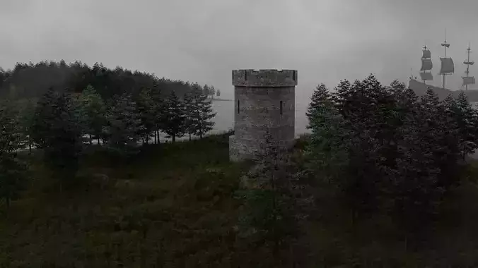 Free Medieval Tower Free low-poly 3D model