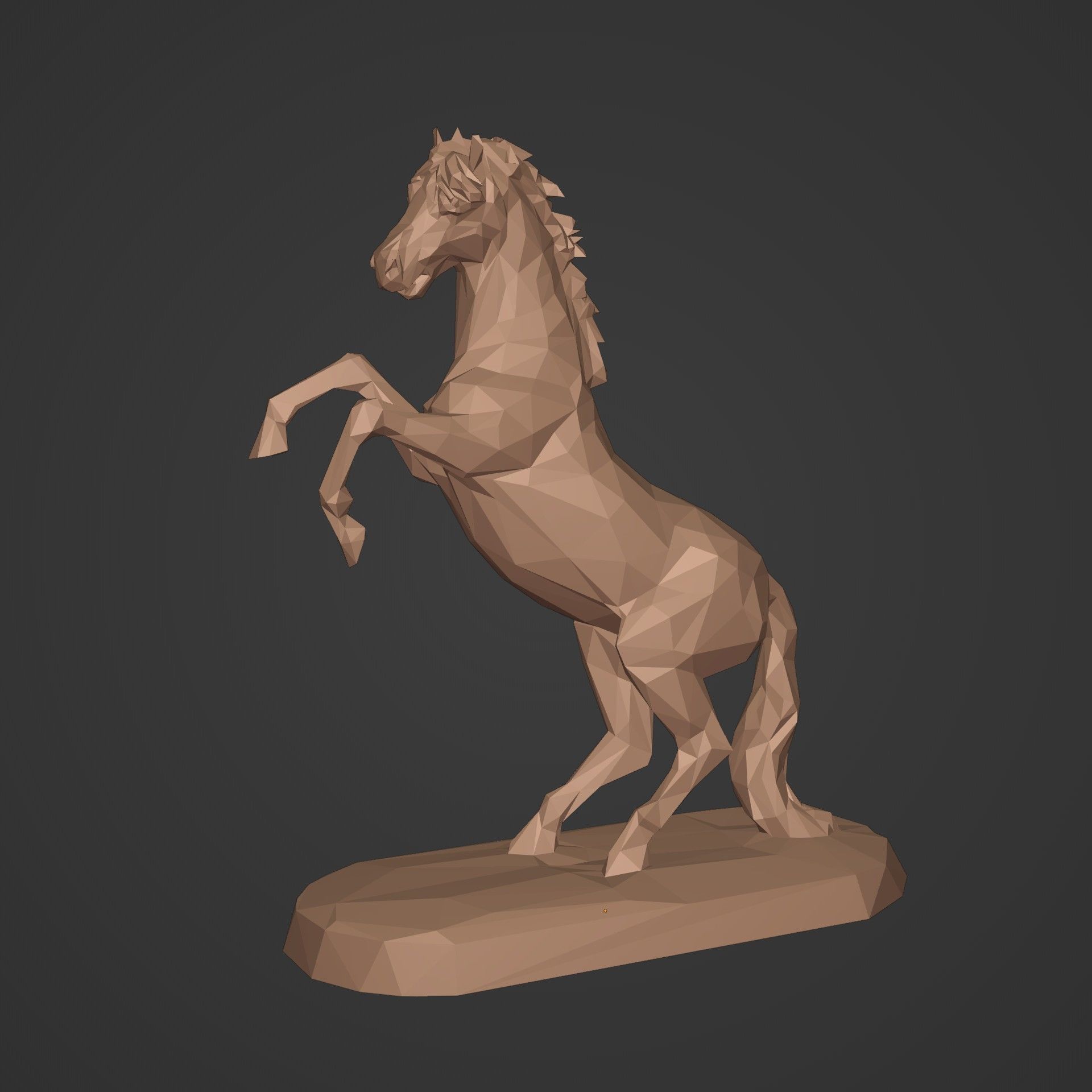 LowPoly Horse Figurine  - Ready for 3D Printing 3D print model_1