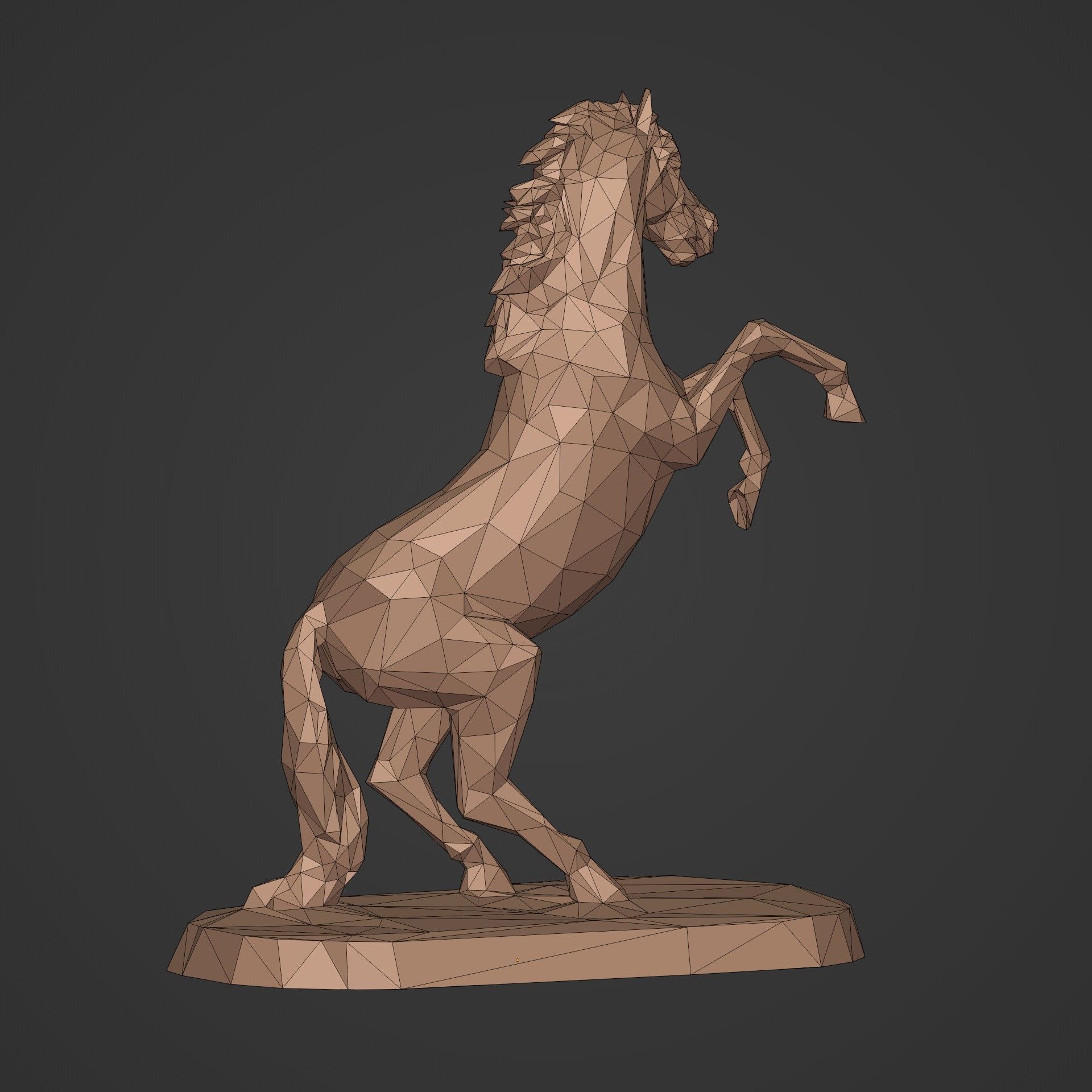 LowPoly Horse Figurine  - Ready for 3D Printing 3D print model_10
