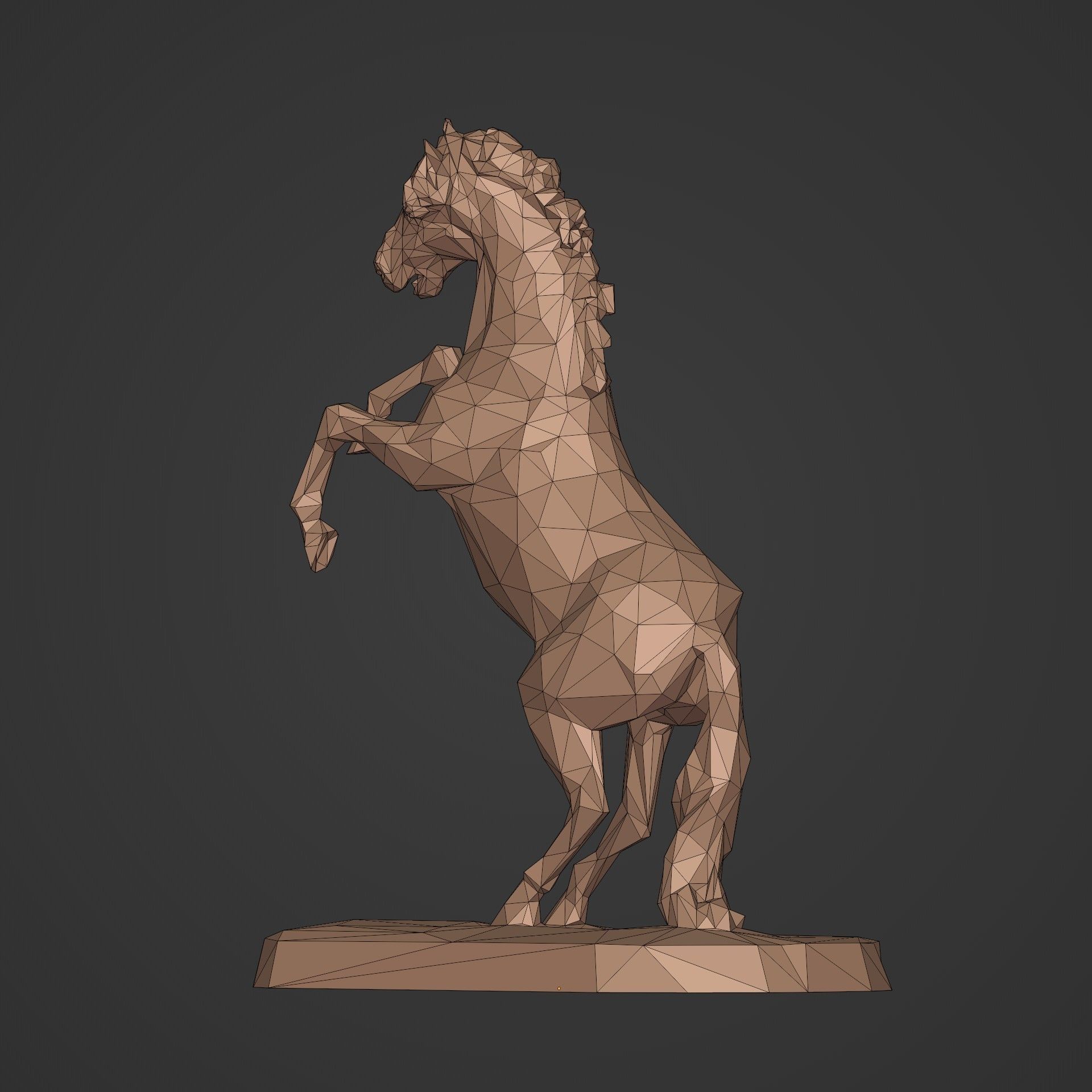 LowPoly Horse Figurine  - Ready for 3D Printing 3D print model_12