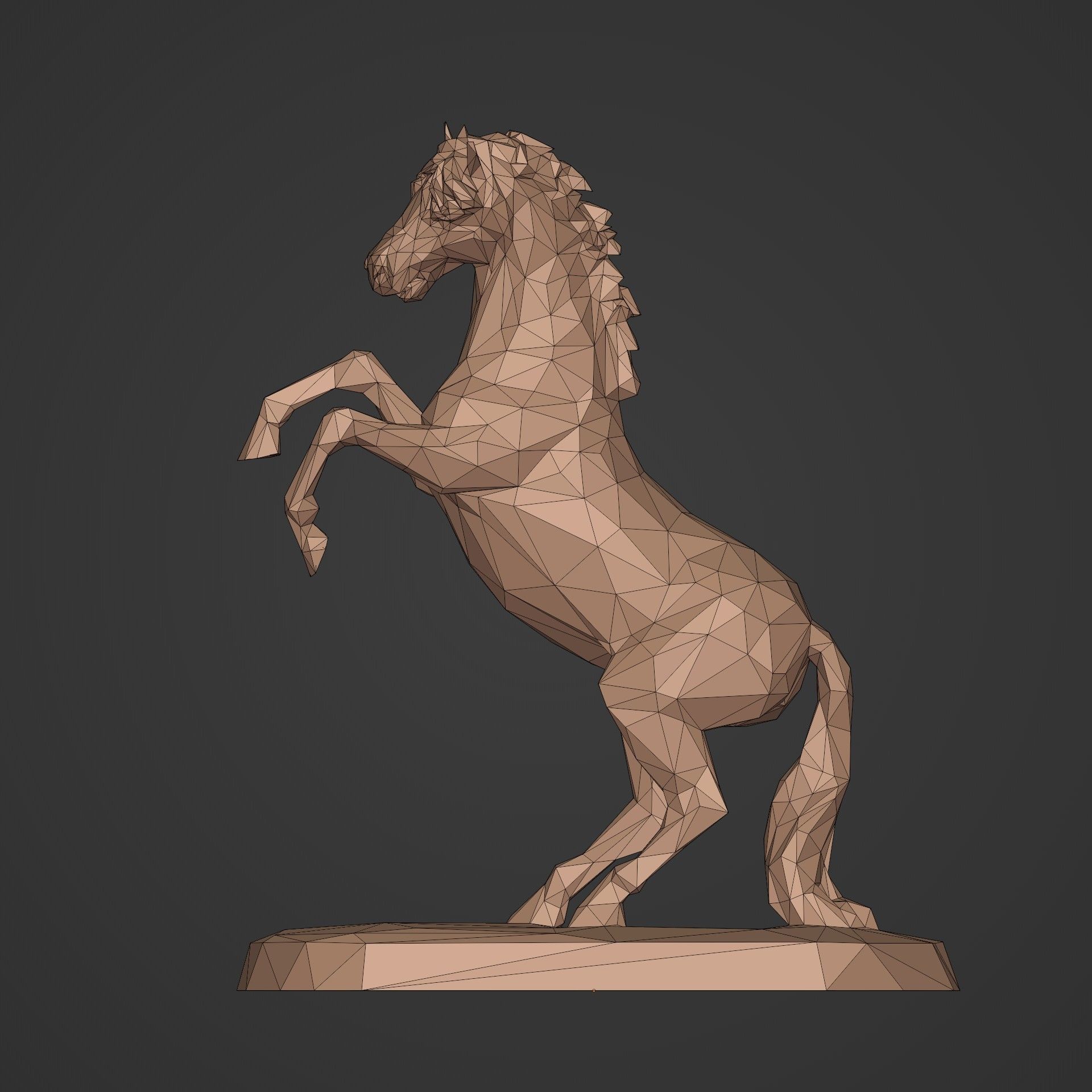 LowPoly Horse Figurine  - Ready for 3D Printing 3D print model_6