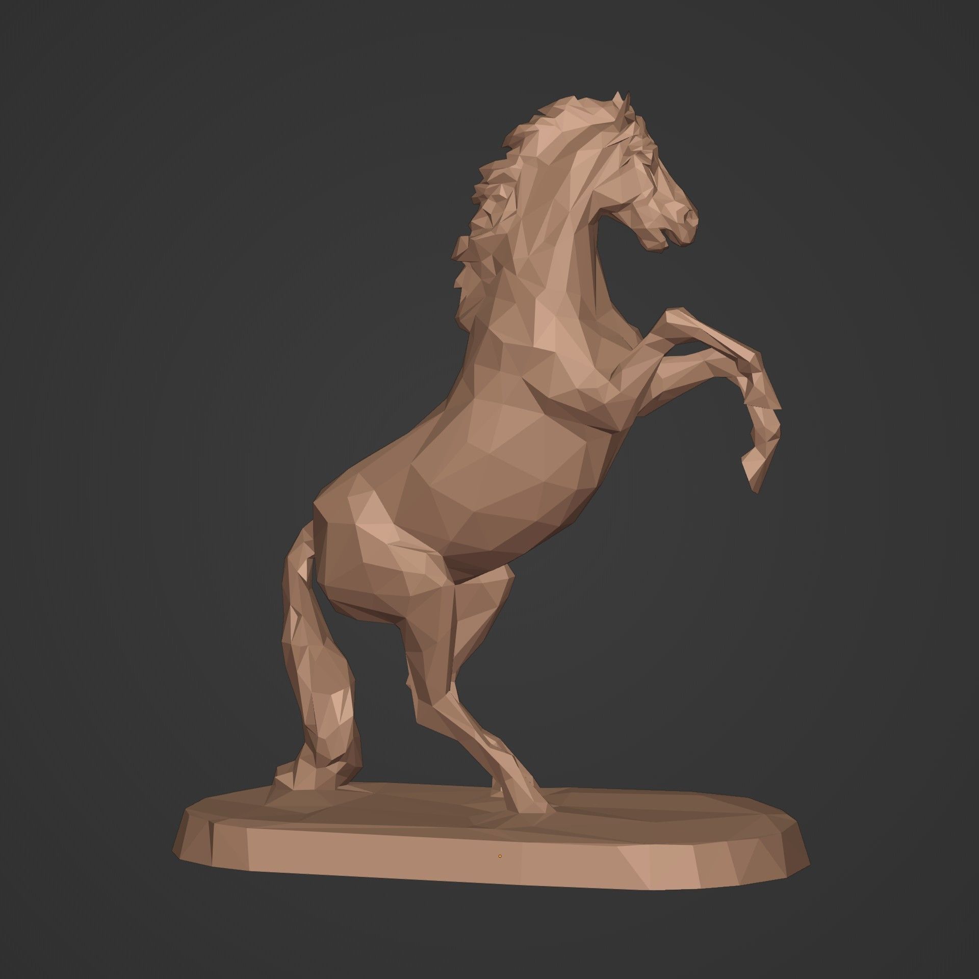 LowPoly Horse Figurine  - Ready for 3D Printing 3D print model_7