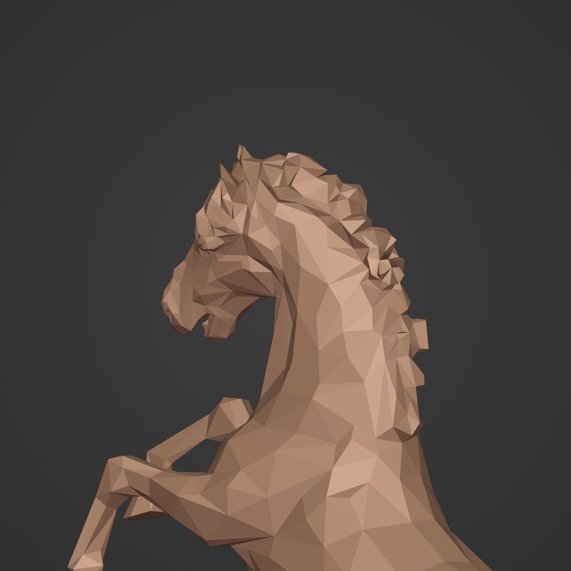 LowPoly Horse Figurine  - Ready for 3D Printing 3D print model_21