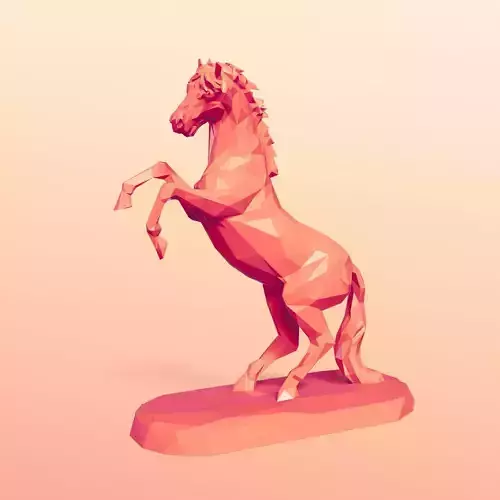 LowPoly Horse Figurine  - Ready for 3D Printing